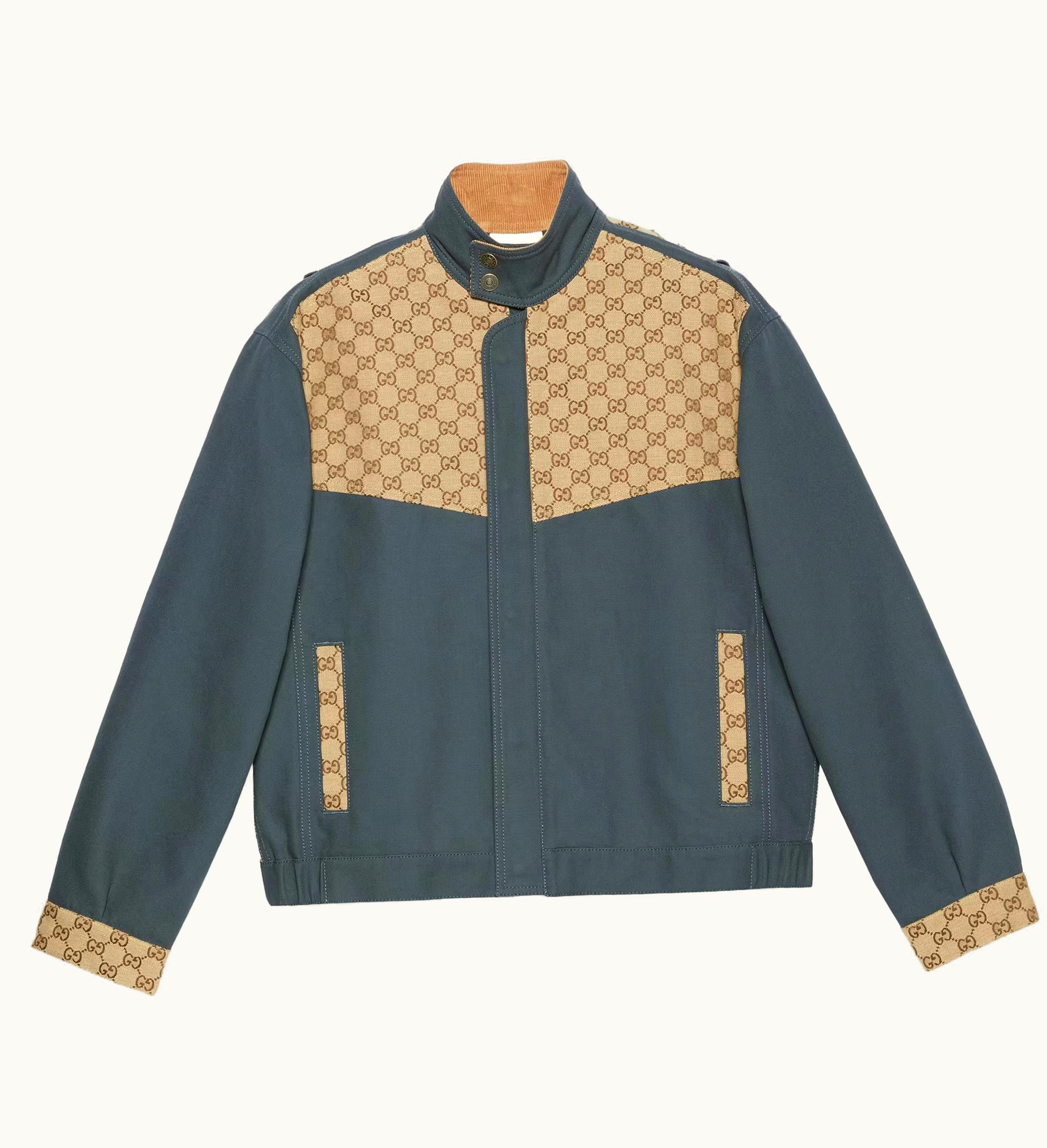 Gucci Cotton Canvas GG Supreme Jacket Dark Grey