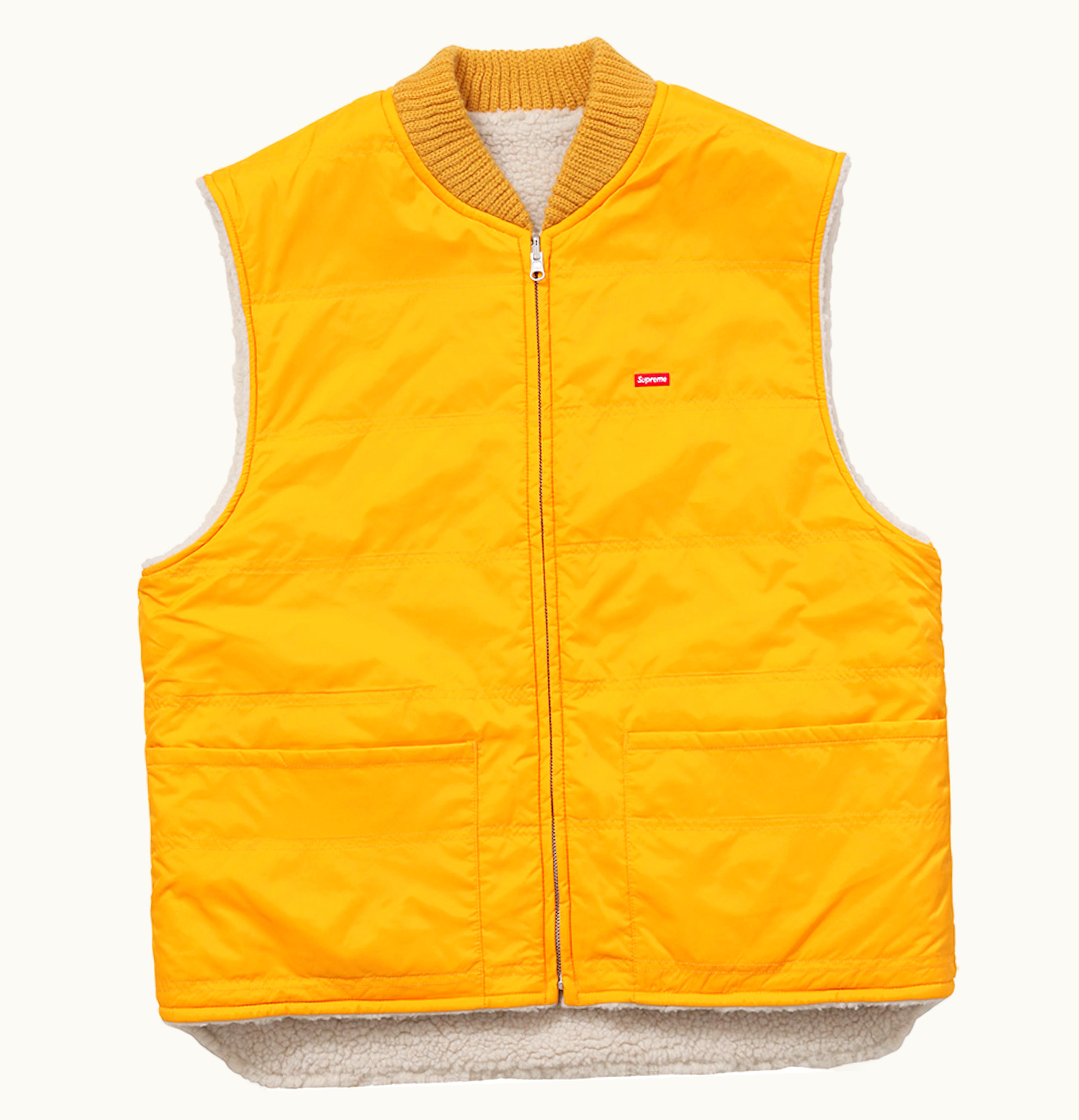 Supreme Supreme Sherpa Fleece Reversible Work Vest Yellow
