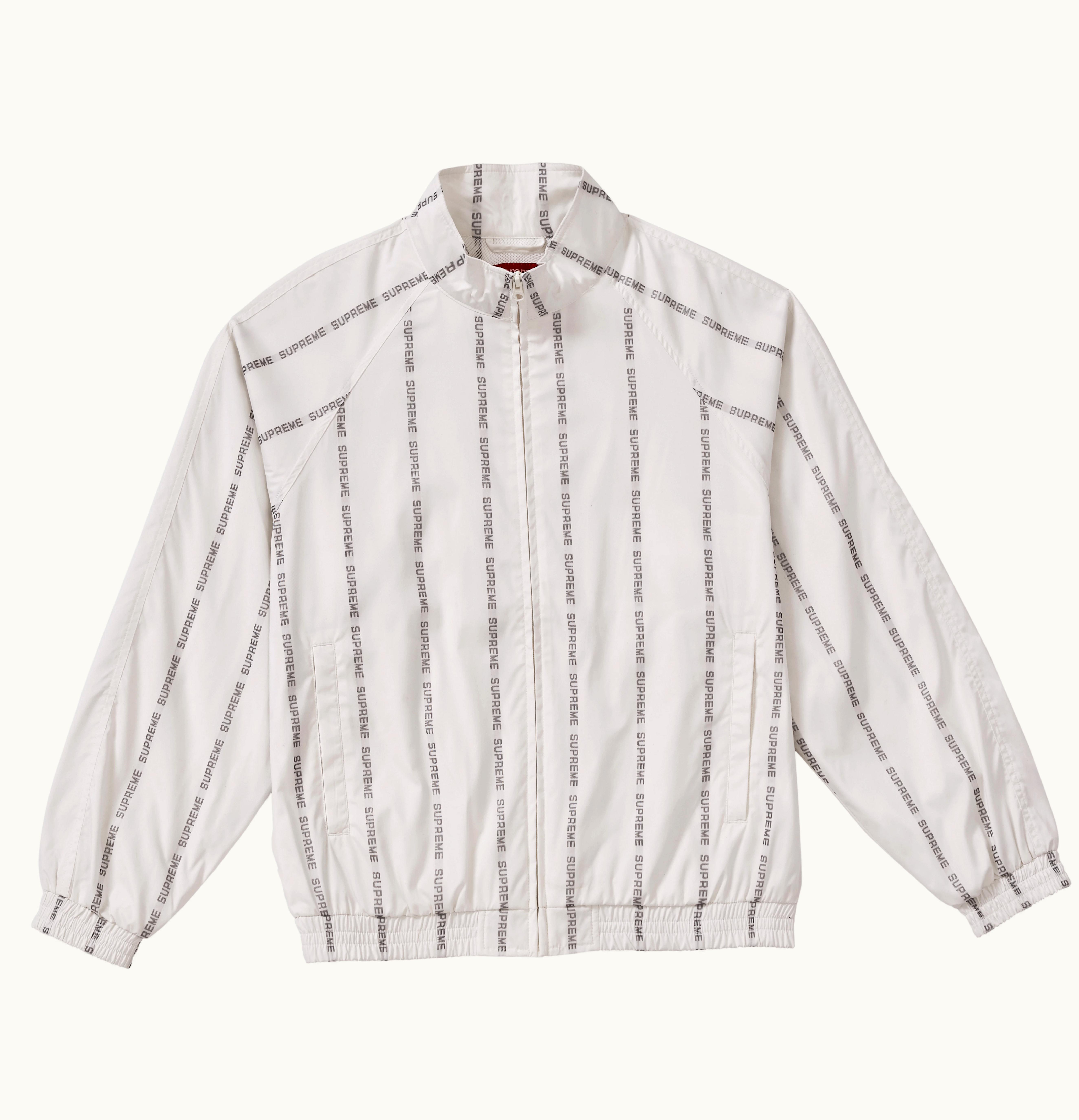 Supreme Supreme Reflective Text Track Jacket White