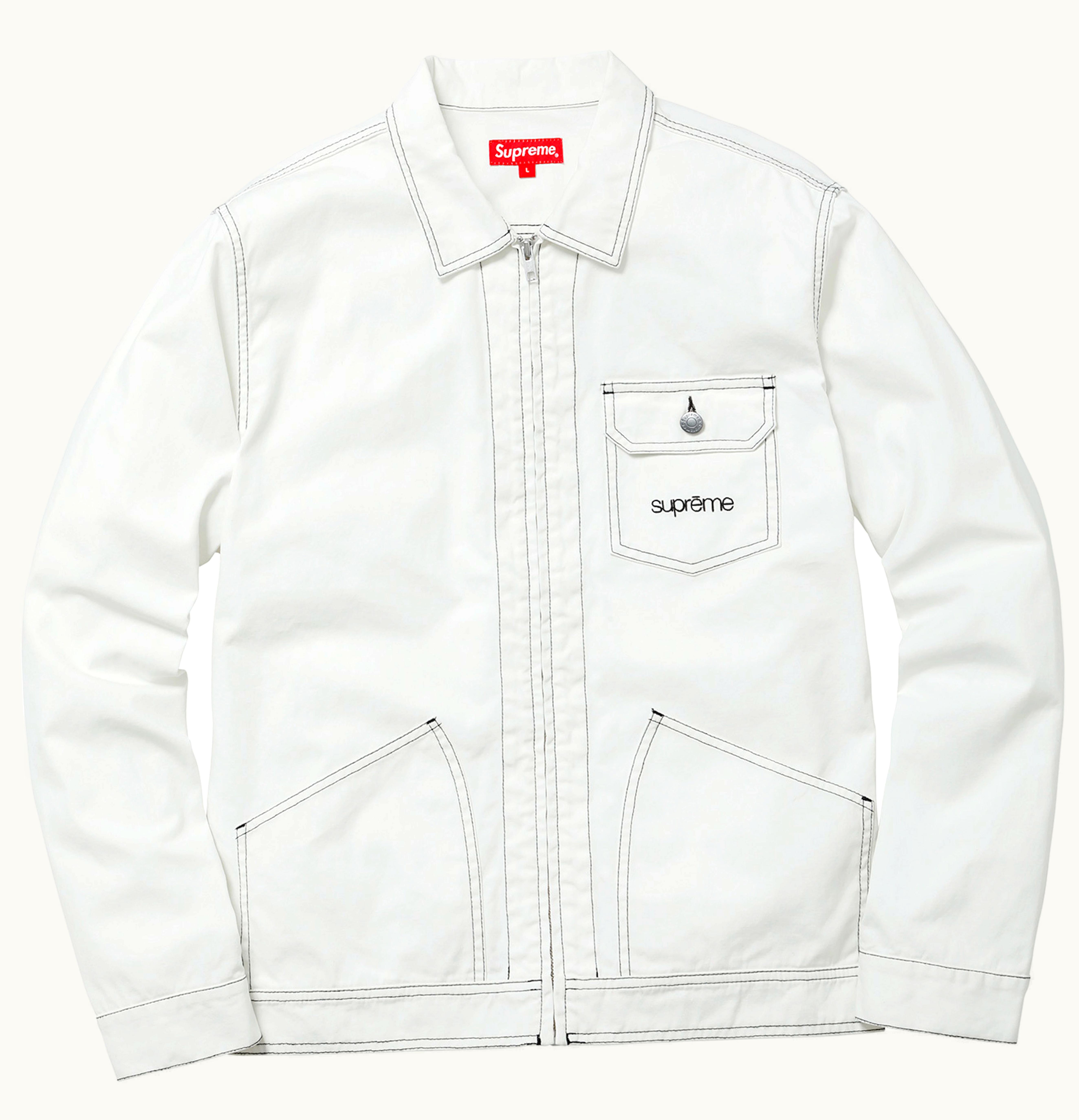 Supreme Supreme Contrast Stitch Work Jacket White