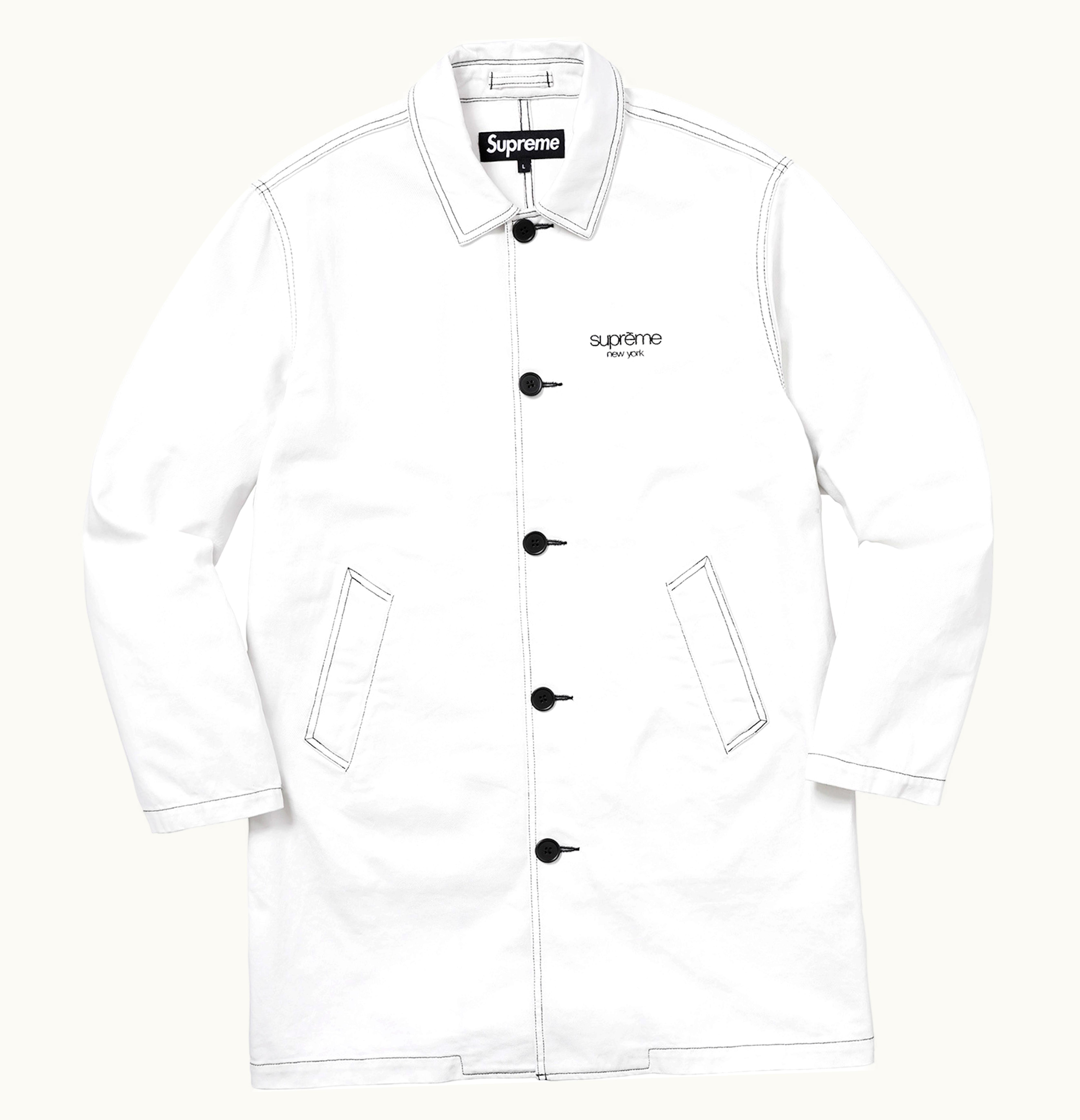 Supreme Supreme Washed Work Trench Coat White