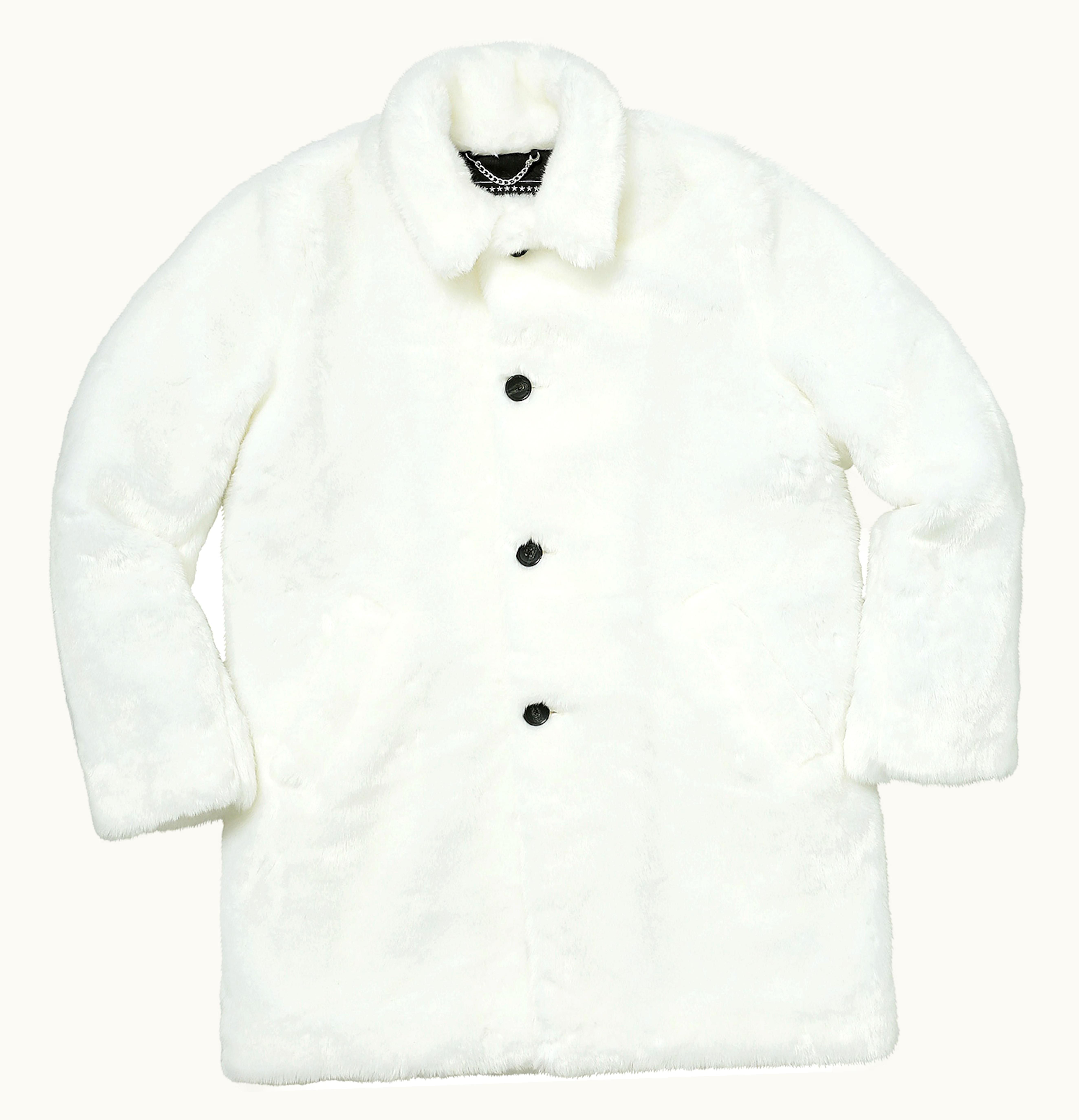 Supreme Supreme Hysteric Glamour Fuck You Faux Fur Coat White