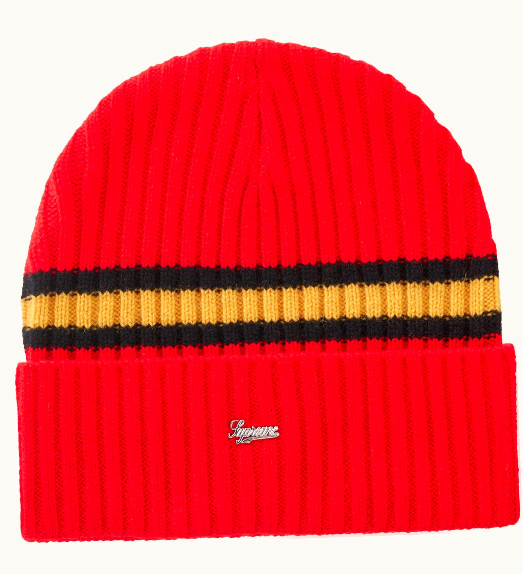 Supreme Supreme Stripe Cashmere Beanie Red