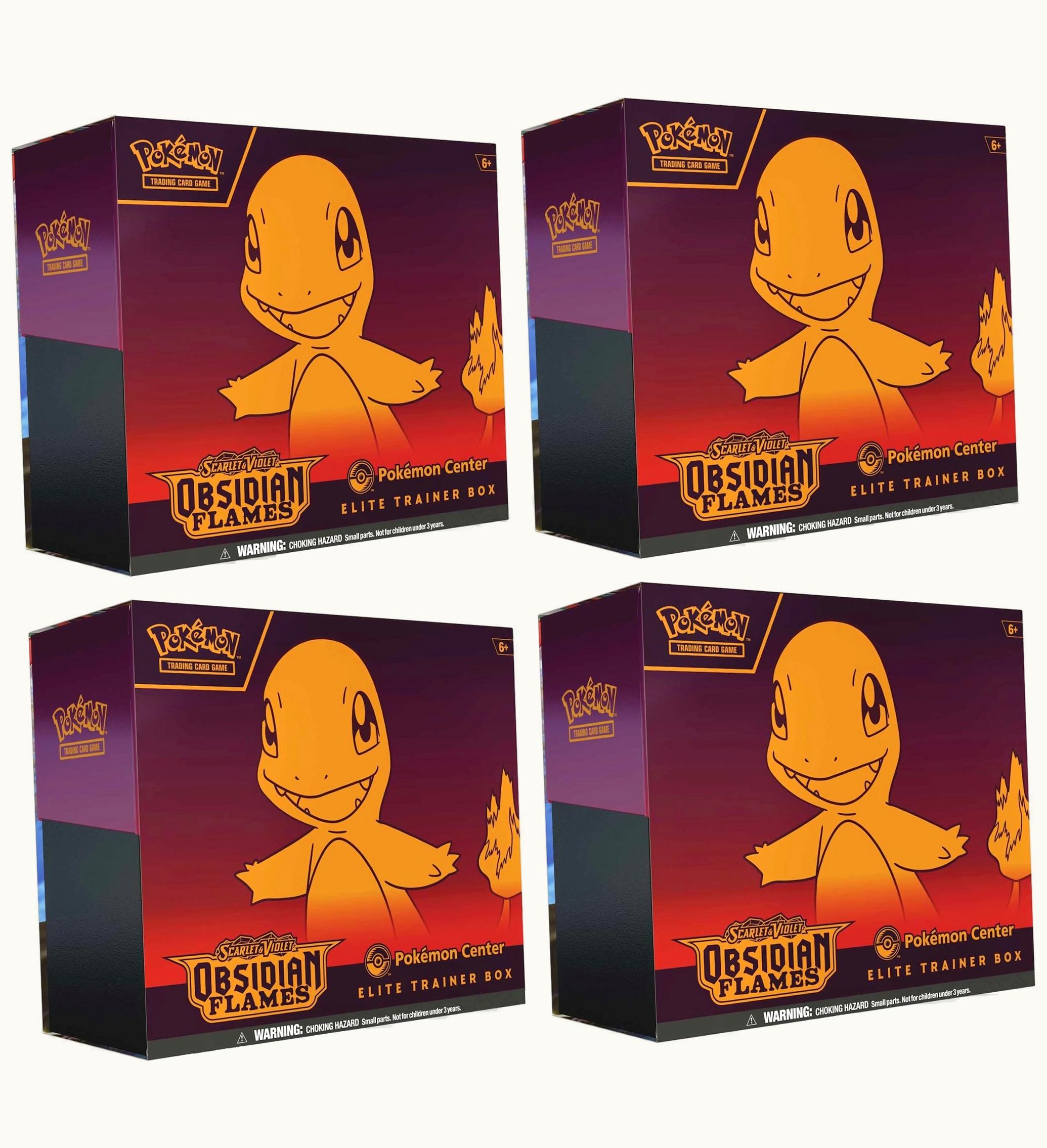 Pokemon TCG Scarlet Violet Obsidian Flames Pokemon Center Elite Trainer Box 4x Lot