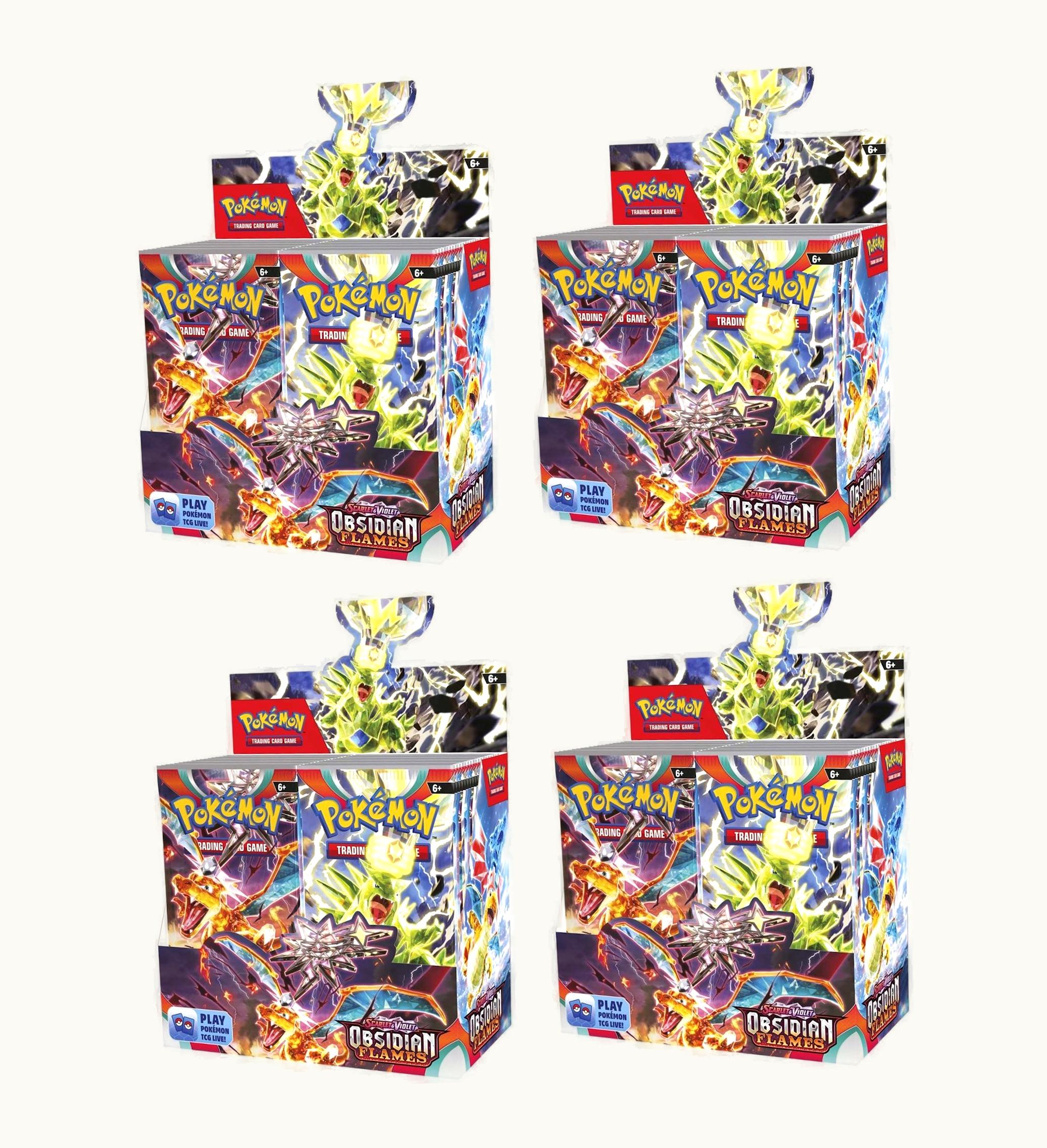 Pokemon TCG Scarlet Violet Obsidian Flames Booster Box 4x Lot