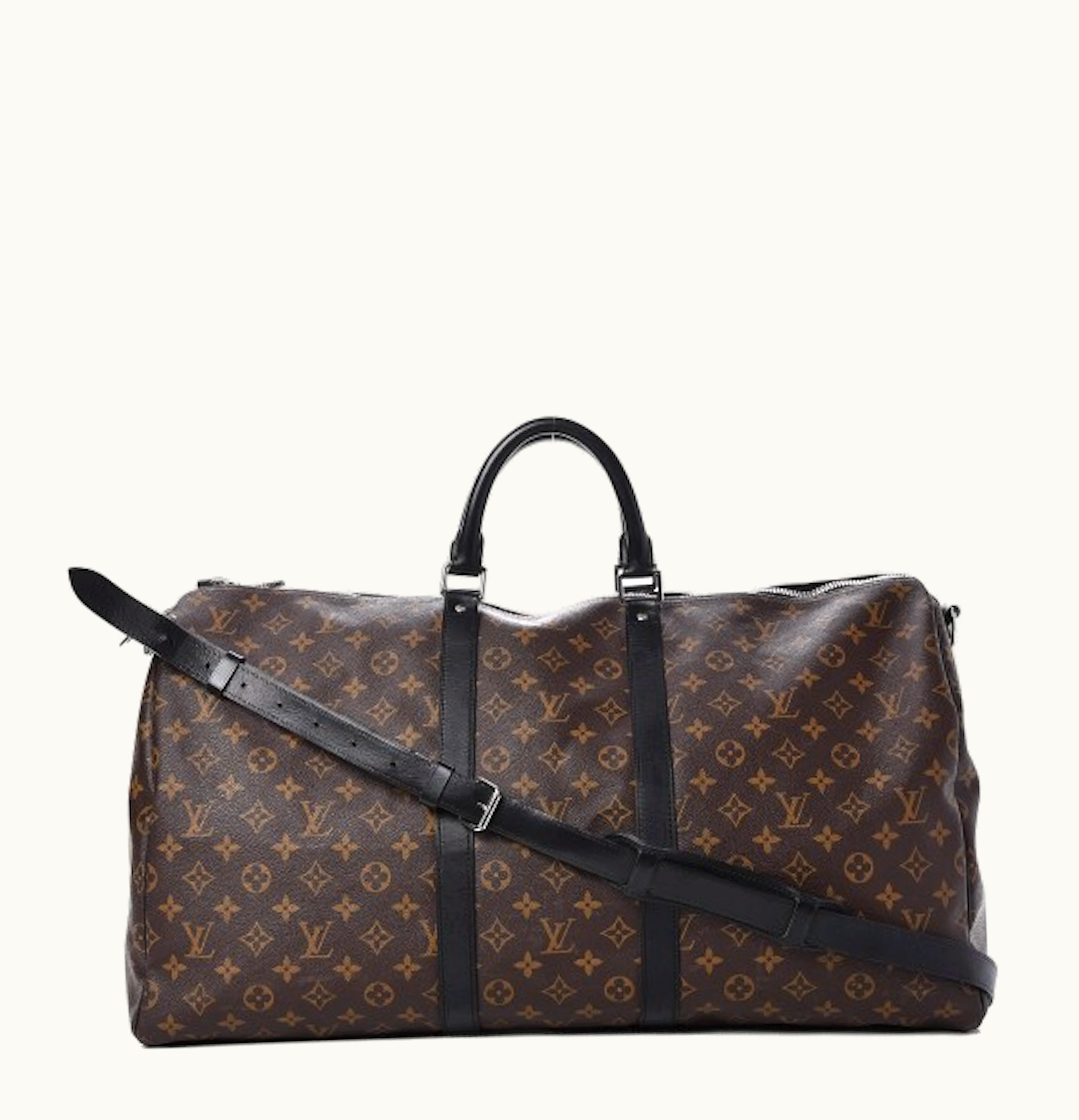 Louis Vuitton Louis Vuitton Keepall Bandouliere Monogram Macassar Without Accessories 55 Brown Black