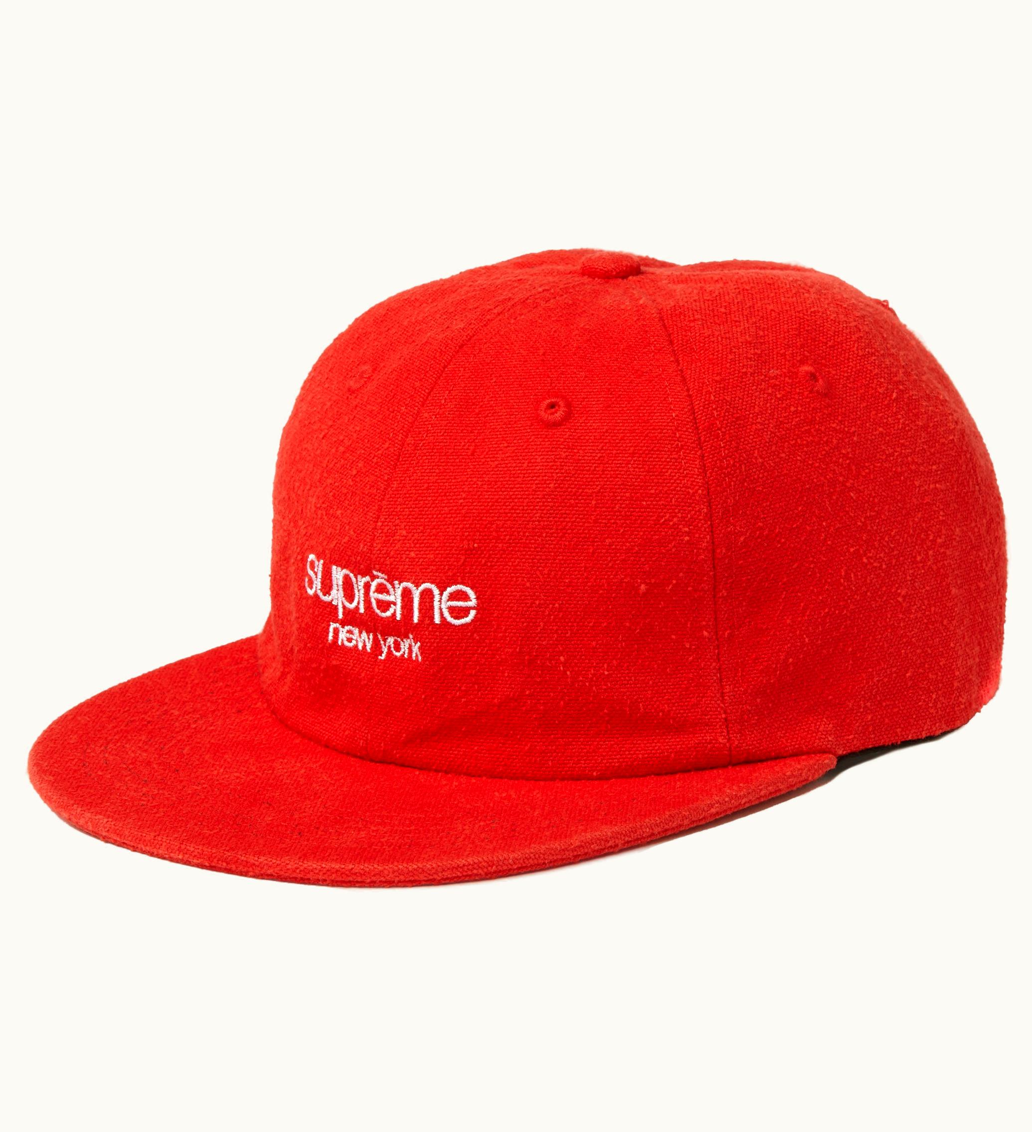Supreme Supreme Napped Canvas Classic Logo 6 Panel Red