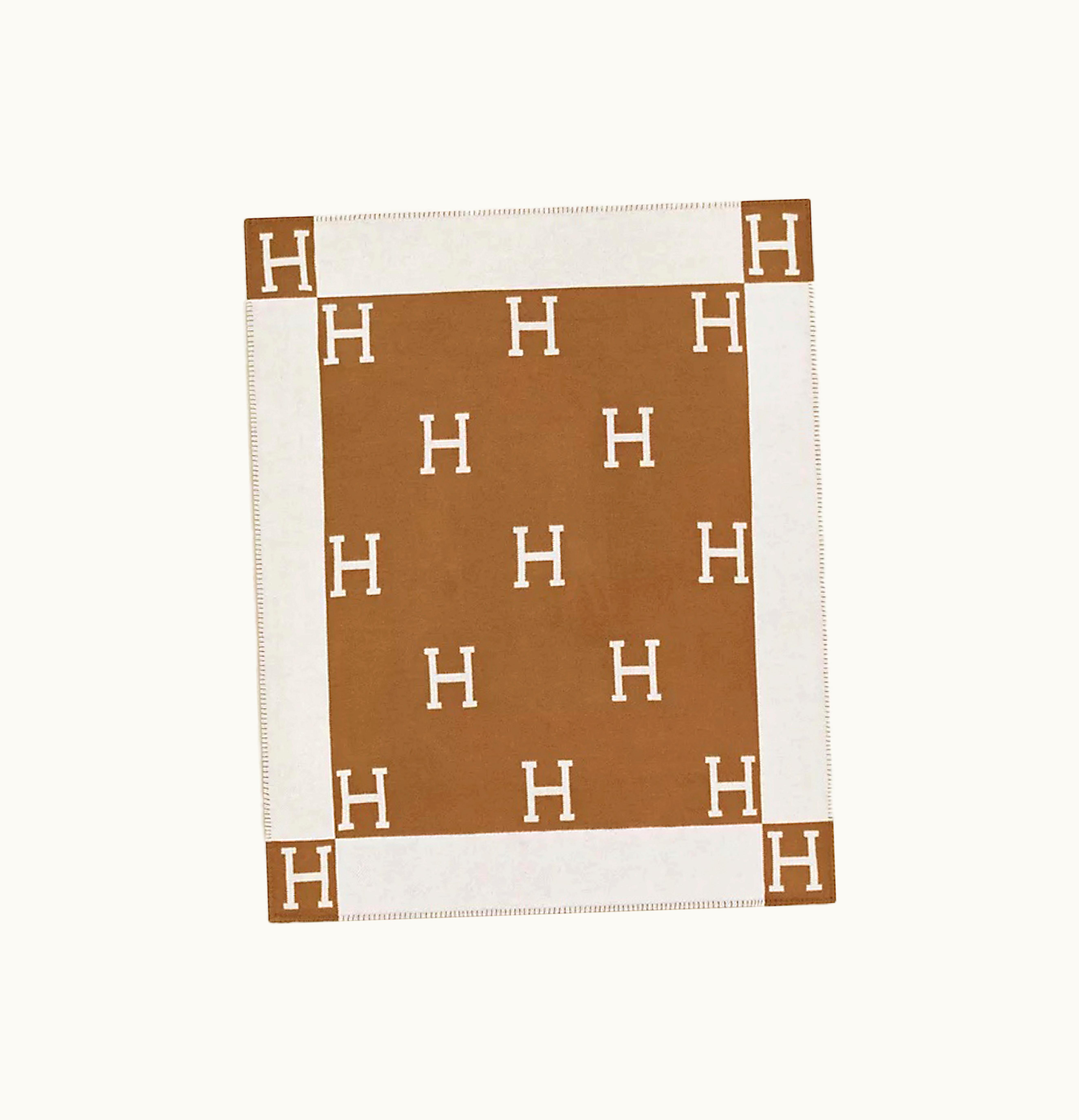 Hermès Hermes Avalon Throw Blanket Ecru Camel