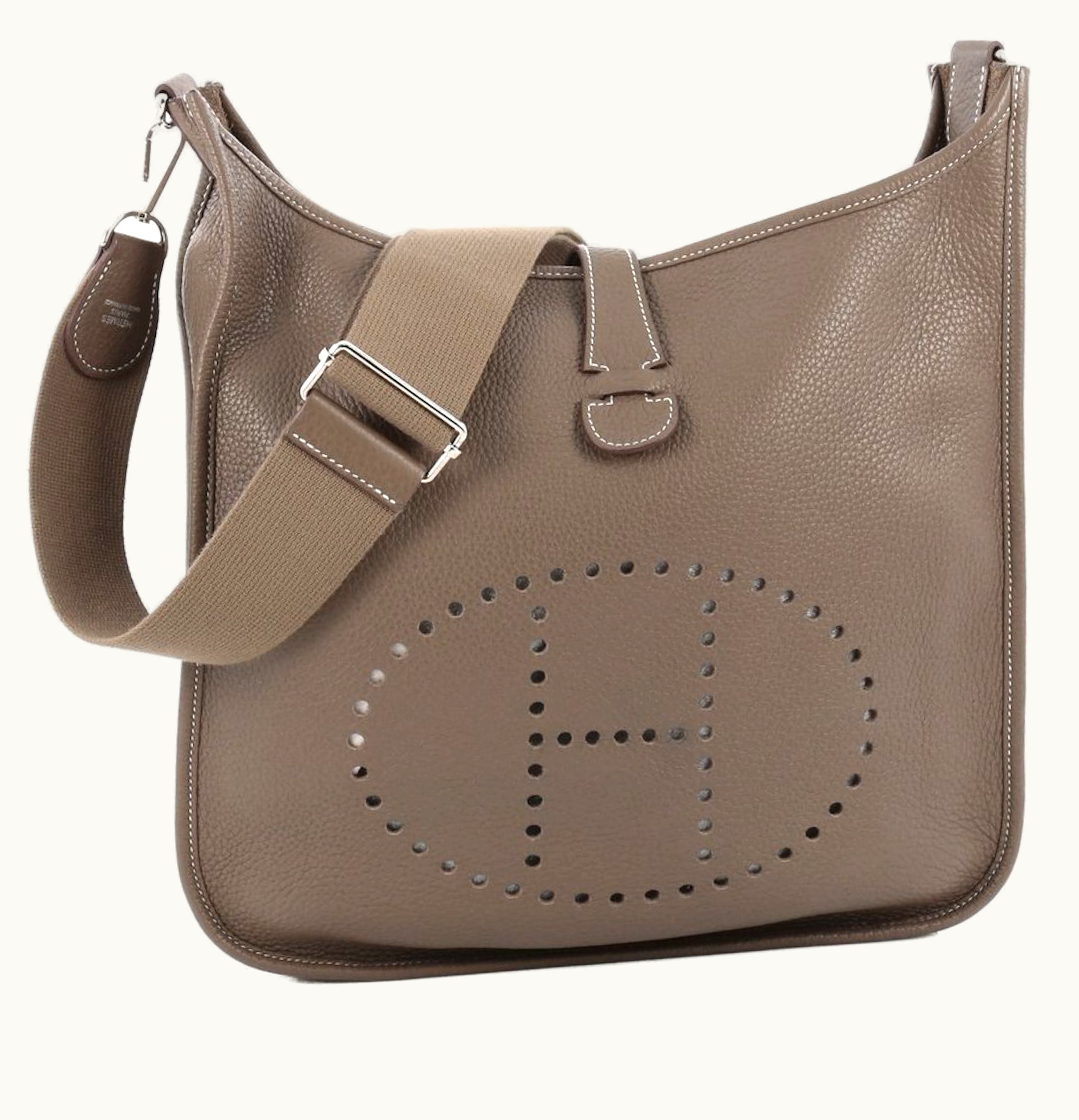 Hermès Hermes Crossbody Evelyne III Clemence GM Etoupe Palladium