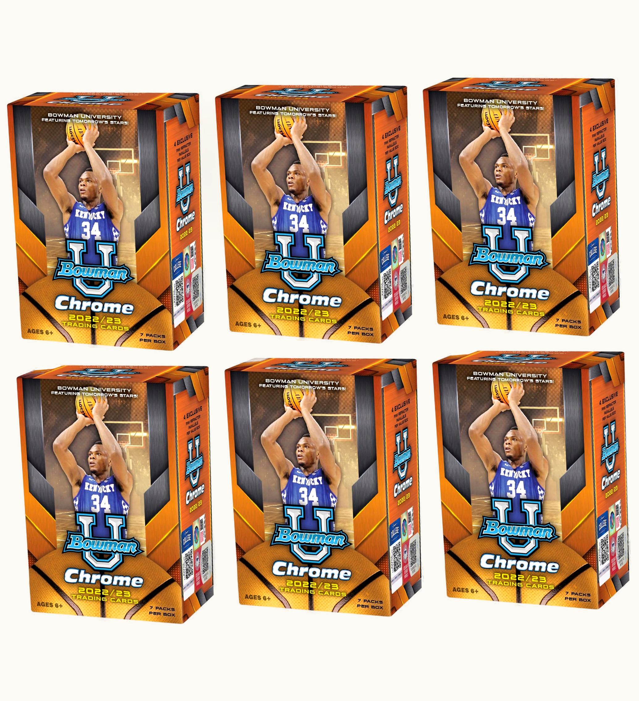 2022 23 Bowman University Chrome Basketball Blaster Box 6x Lot