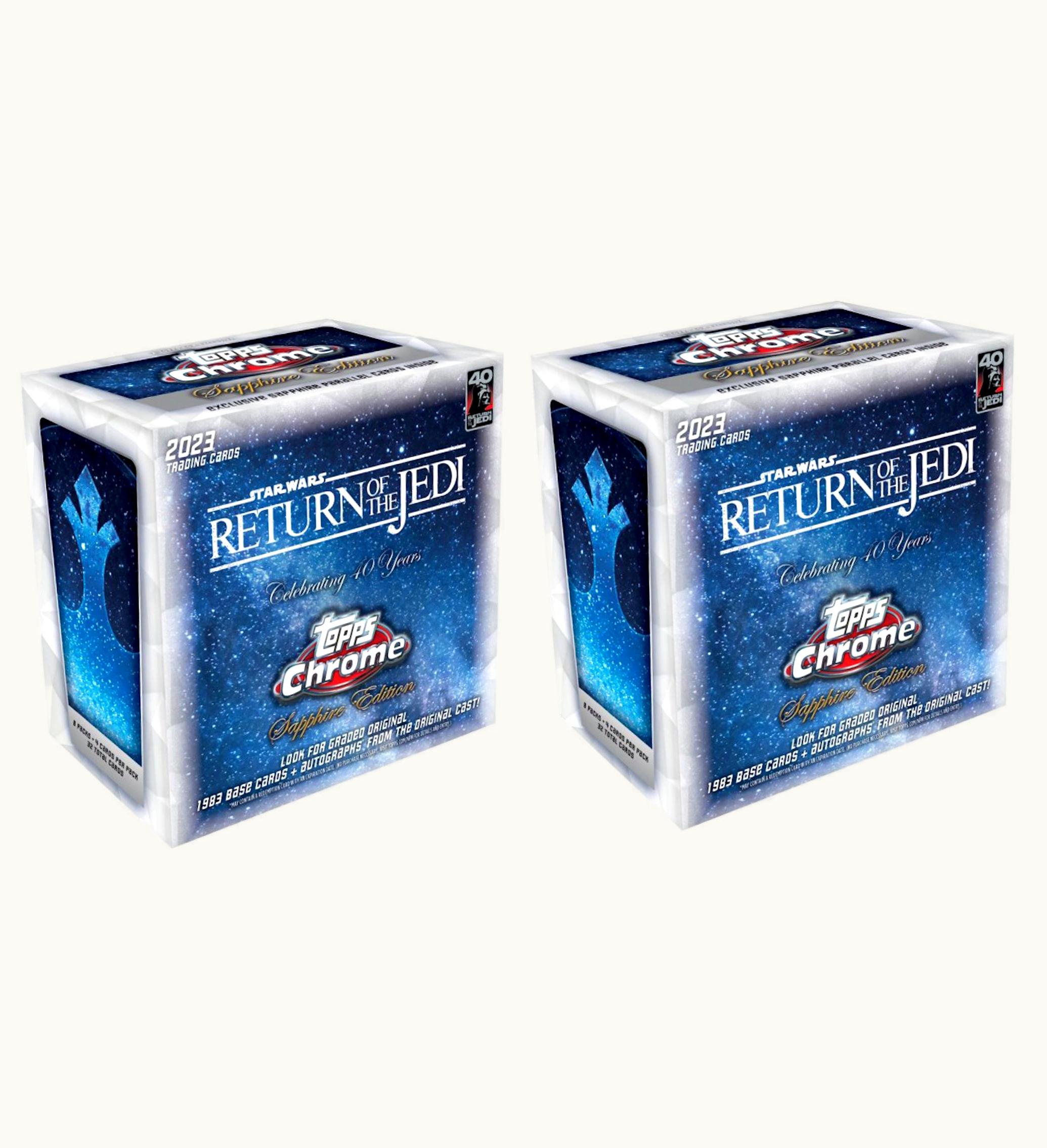 2023 Topps Chrome Star Wars Sapphire Return Of The Jedi 40th Anniversary Box 2x Lot