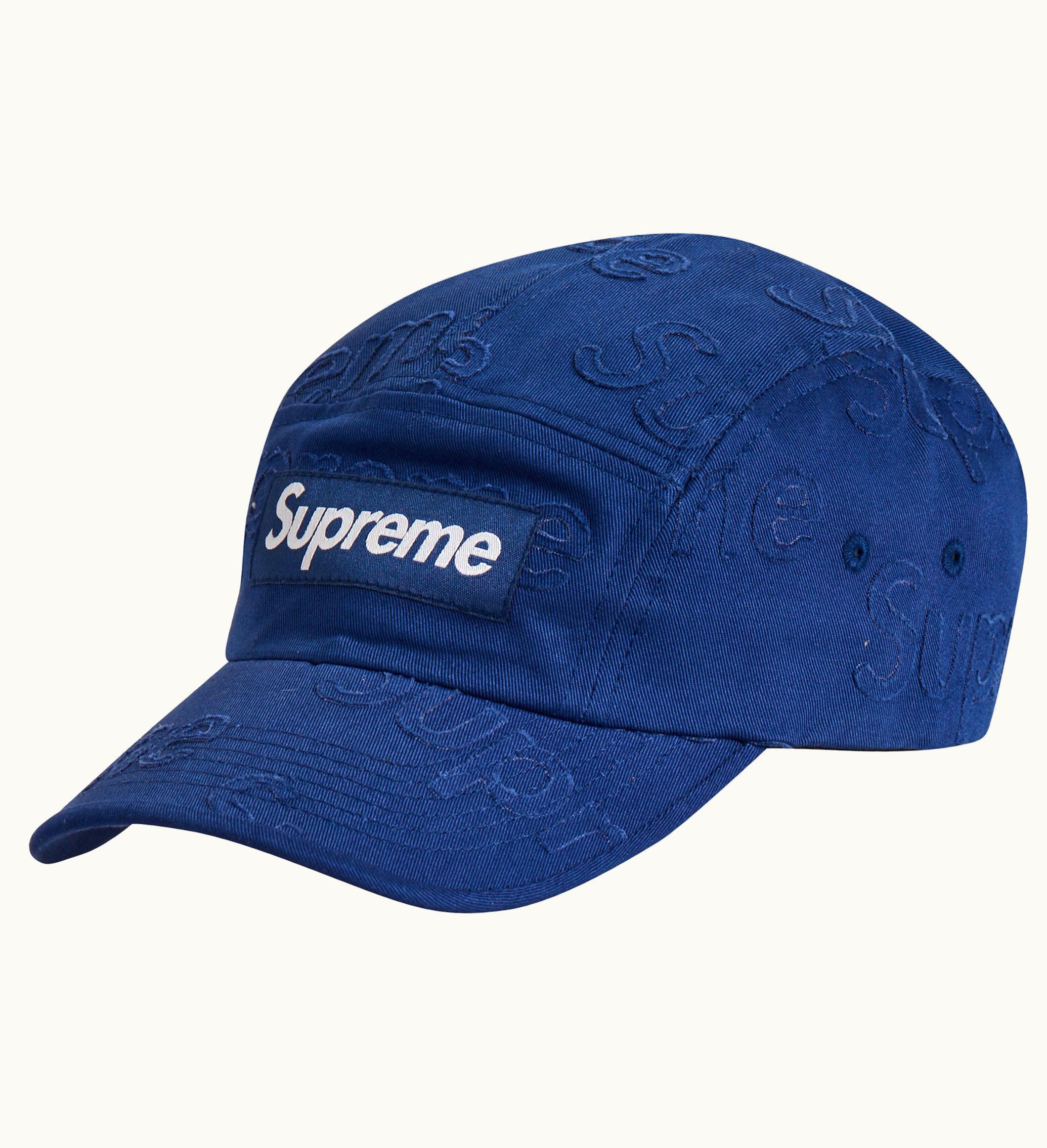 Supreme Supreme Lasered Twill Camp Cap Navy