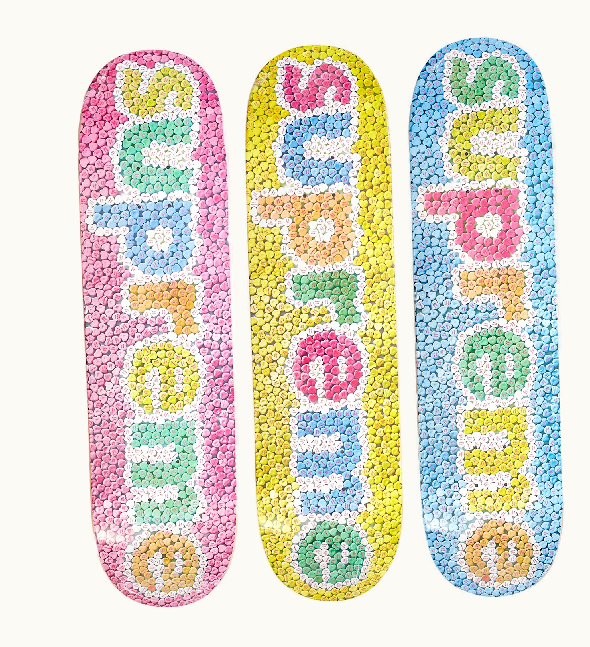 Supreme Supreme Candy Hearts Skateboard Deck Set Multicolor