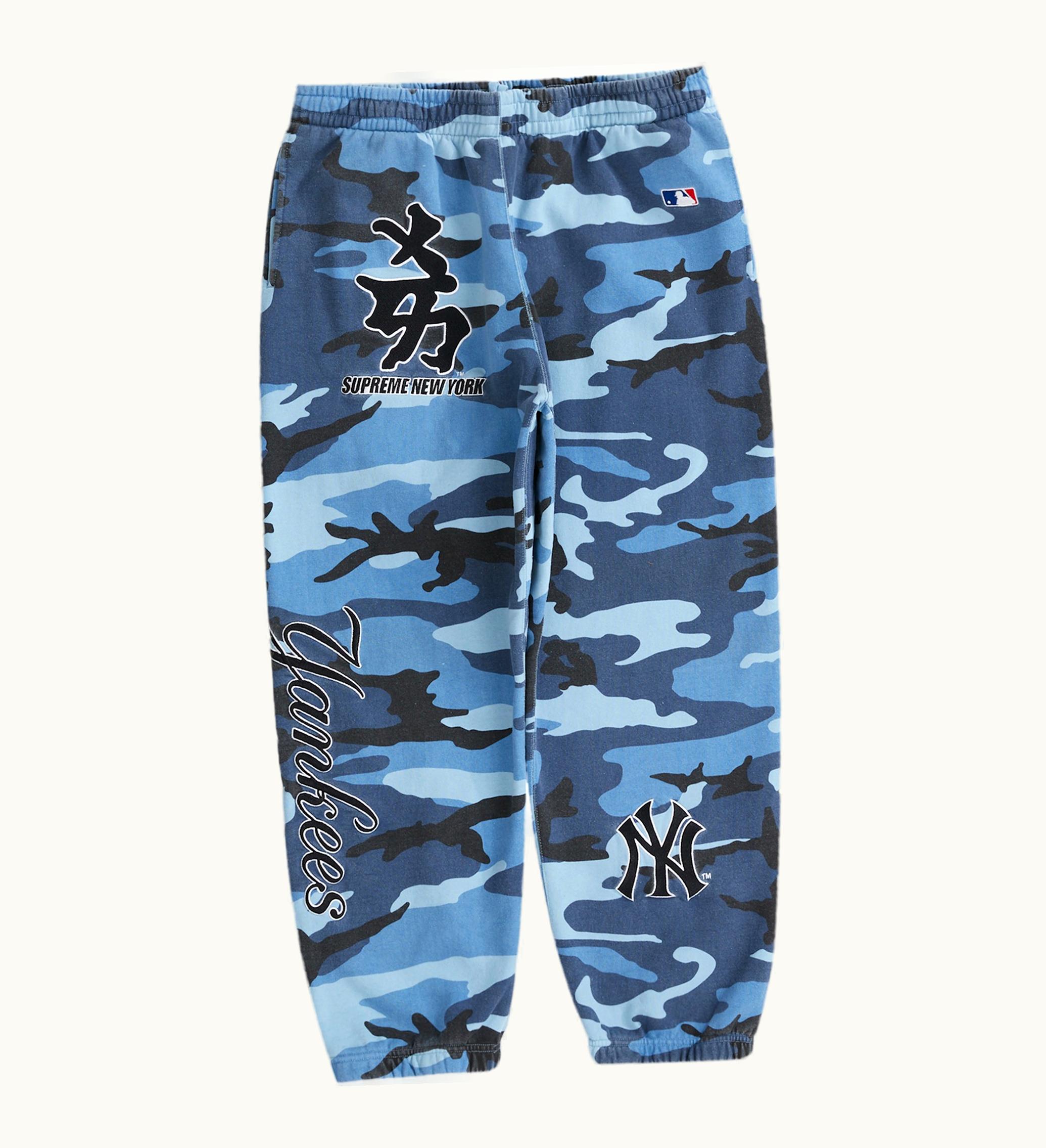 Supreme Supreme New York Yankees Kanji Sweatpant Blue Camo