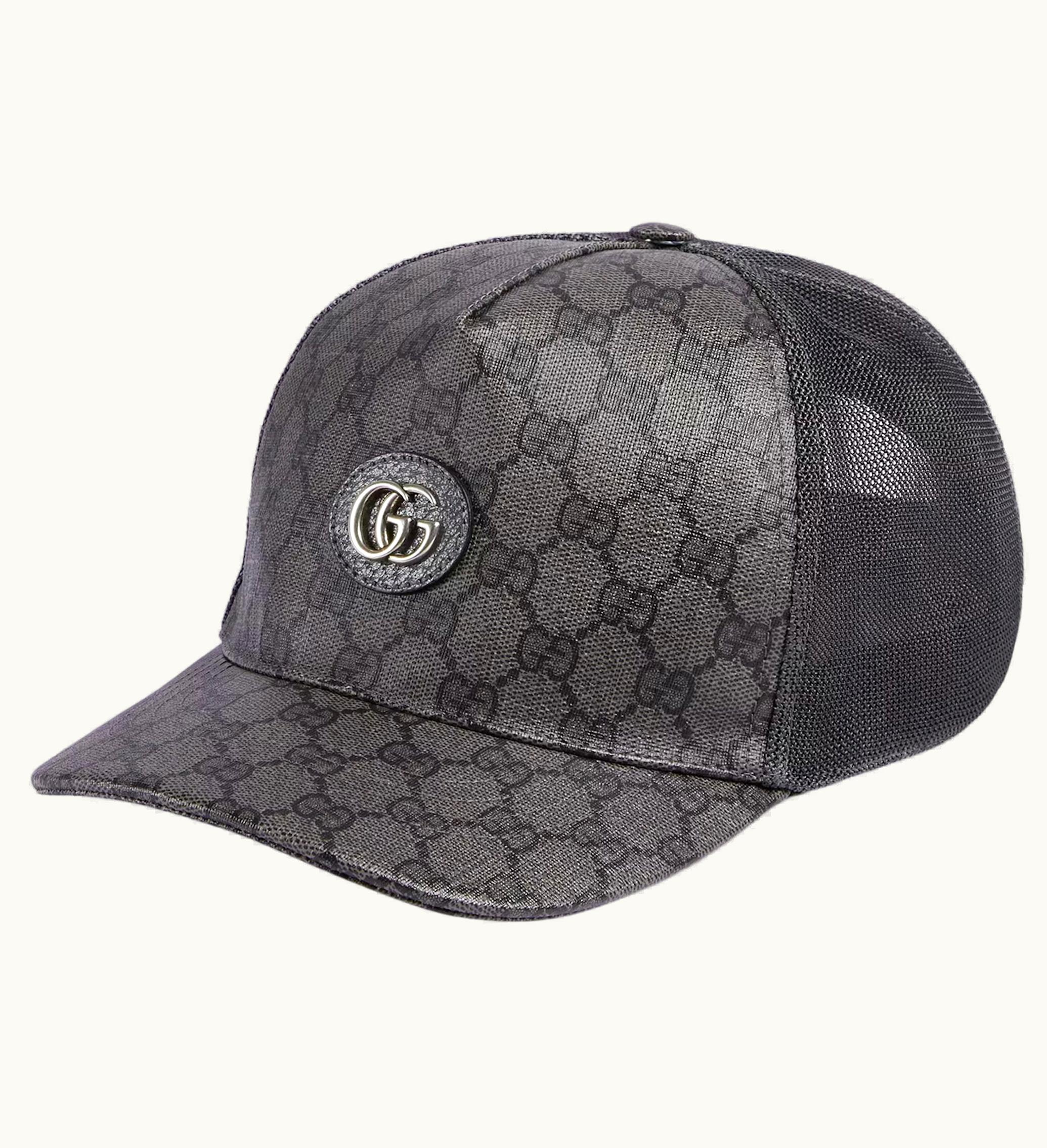 Gucci Gucci GG Supreme Baseball Hat Grey Black
