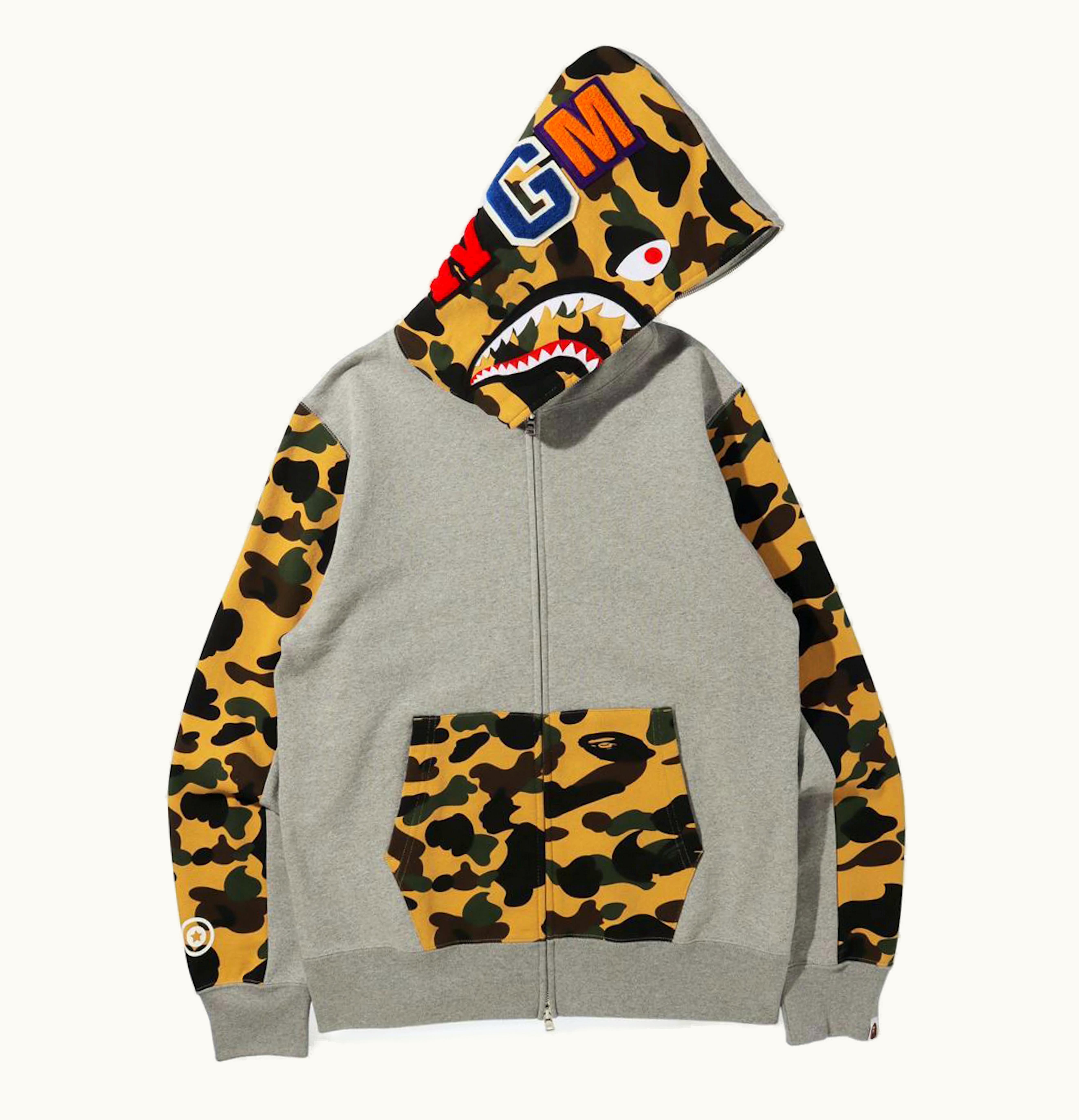 BAPE BAPE 1st Camo Shark Full Zip Hoodie FW21 Gray