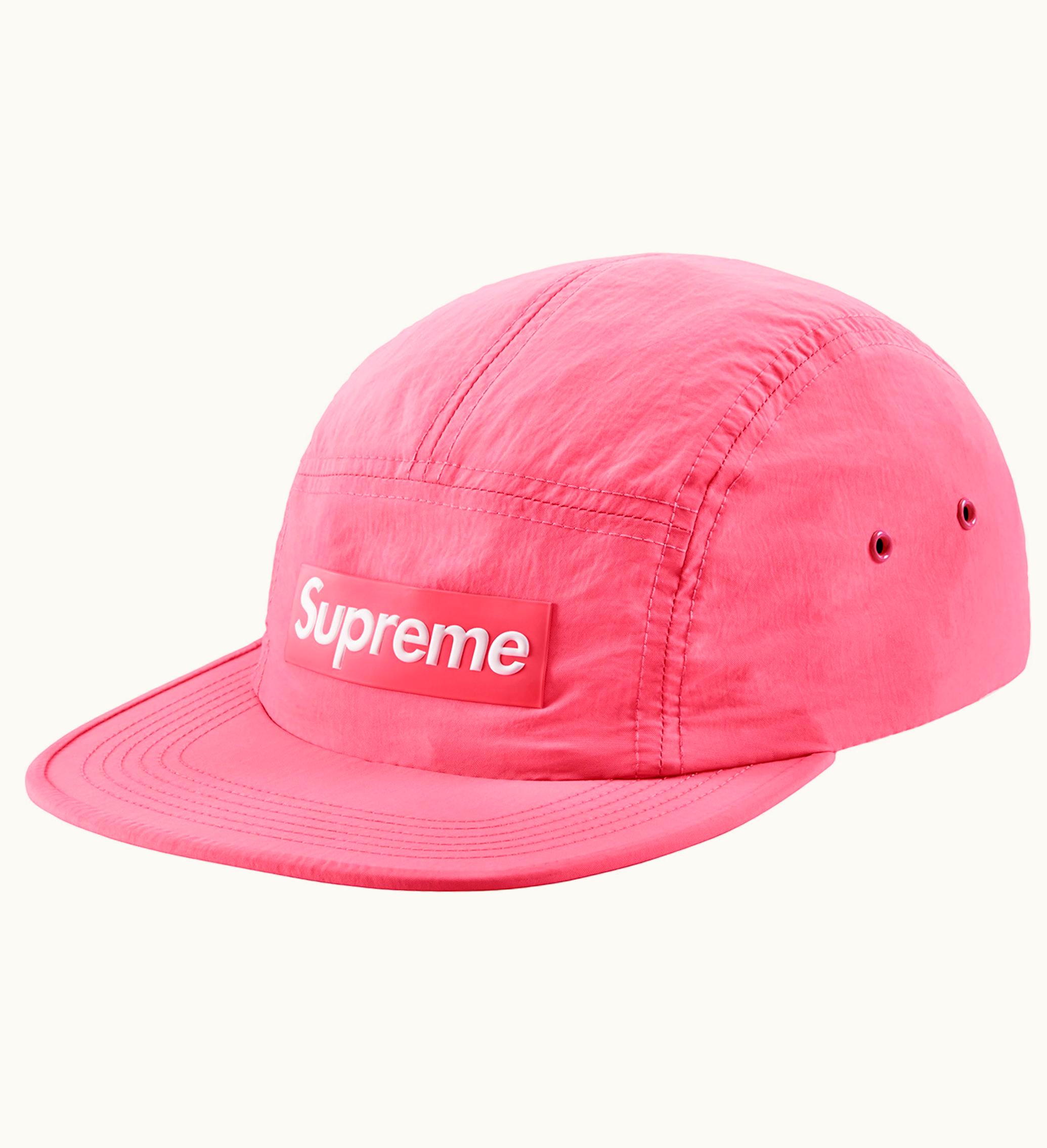 Supreme Supreme Raised Logo Patch Camp Cap Pink Ss18