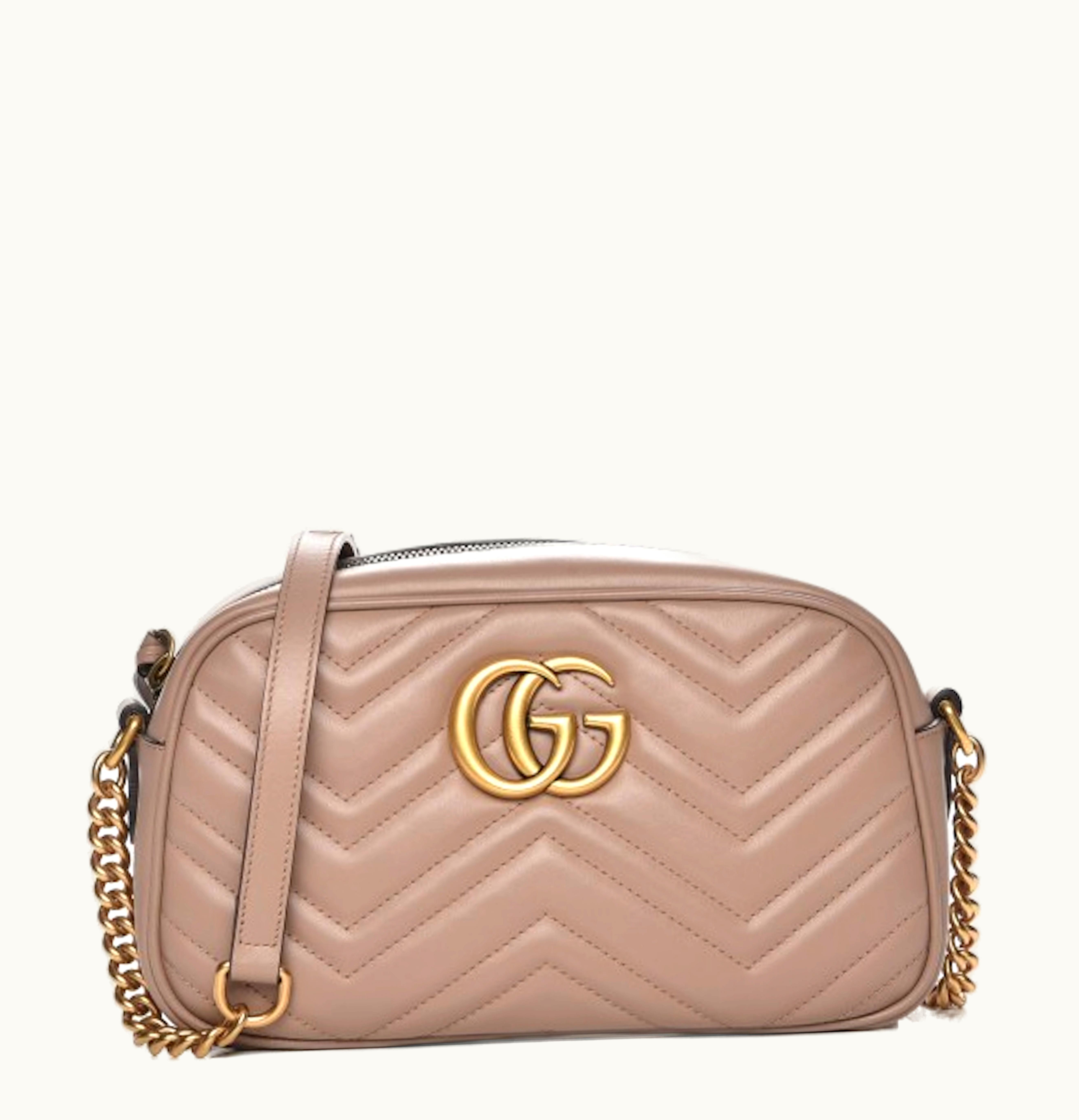 Gucci Gucci Marmont Camera Bag Small Matelasse Calfskin Leather Dusty Pink