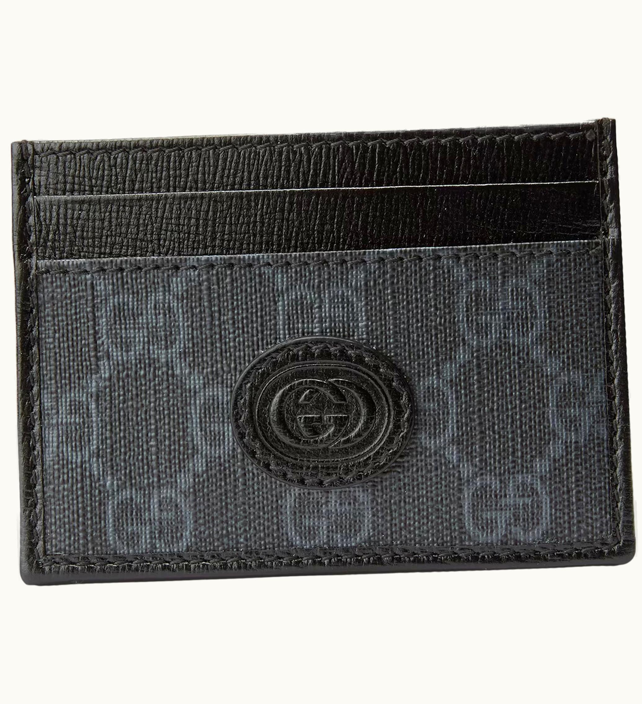 Gucci Gucci Card Case With Interlocking G Black