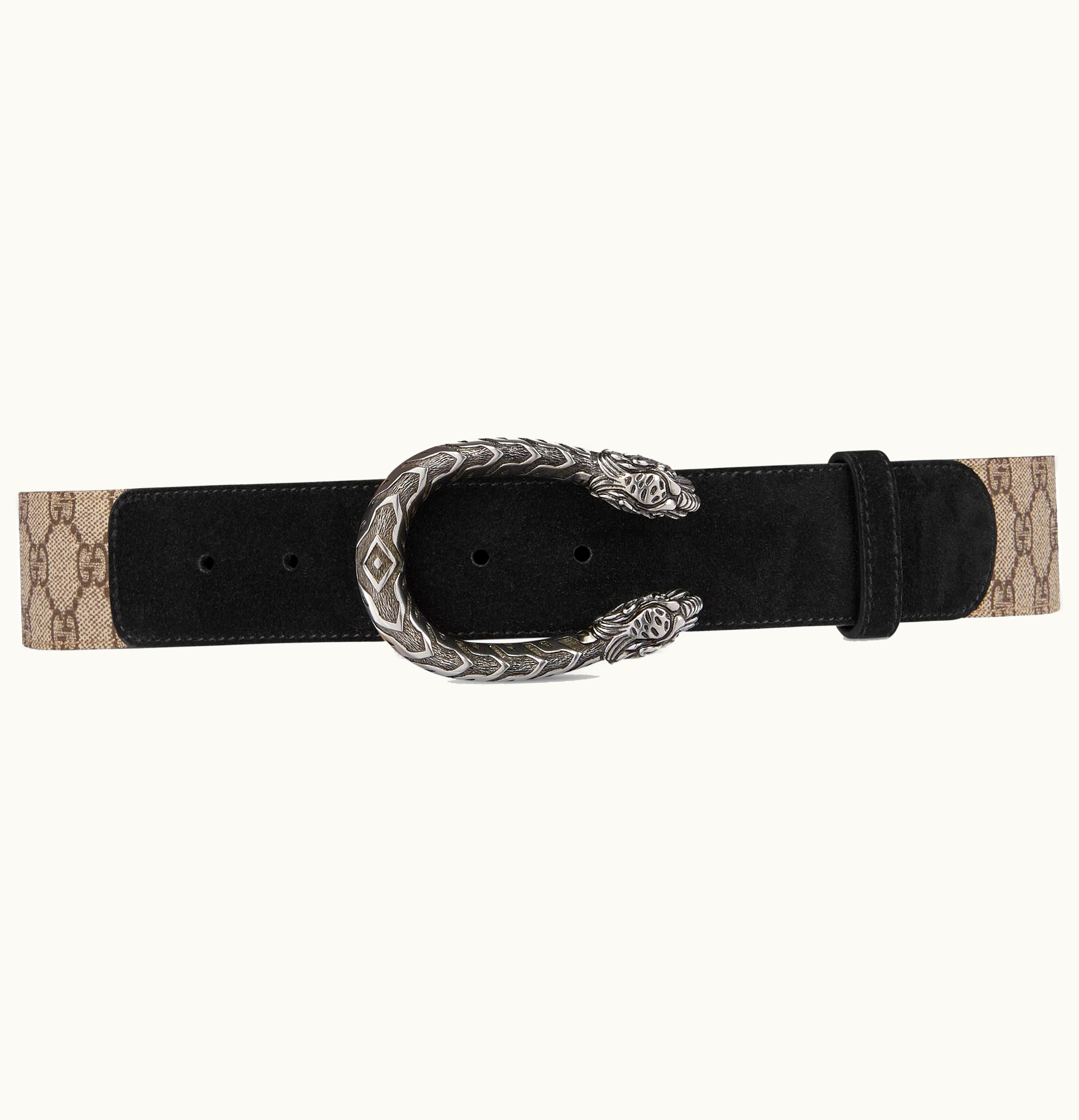 Gucci Gucci Dionysus Belt GG Supreme 15 Width Beige Black
