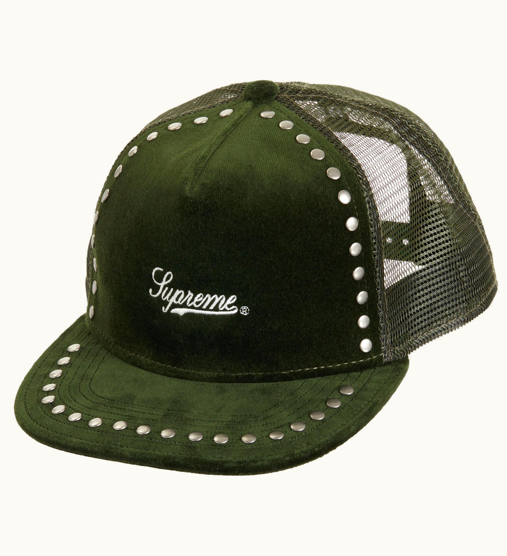 Supreme Supreme Studded Velvet Mesh Back 5 Panel Green