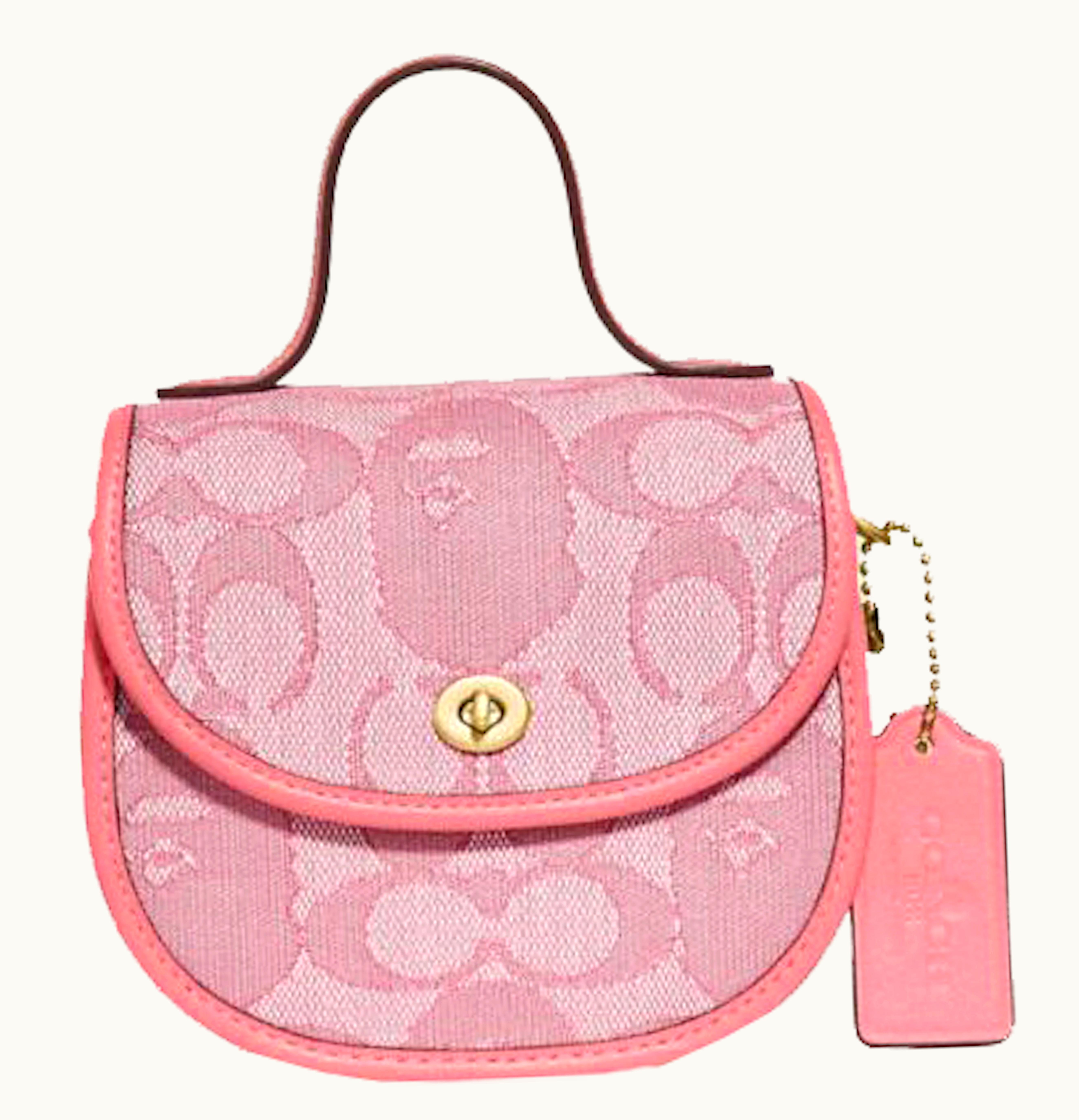 Coach Coach x BAPE Mini Top Handle Saddle Bag Signature Jacquard Brass Taffy