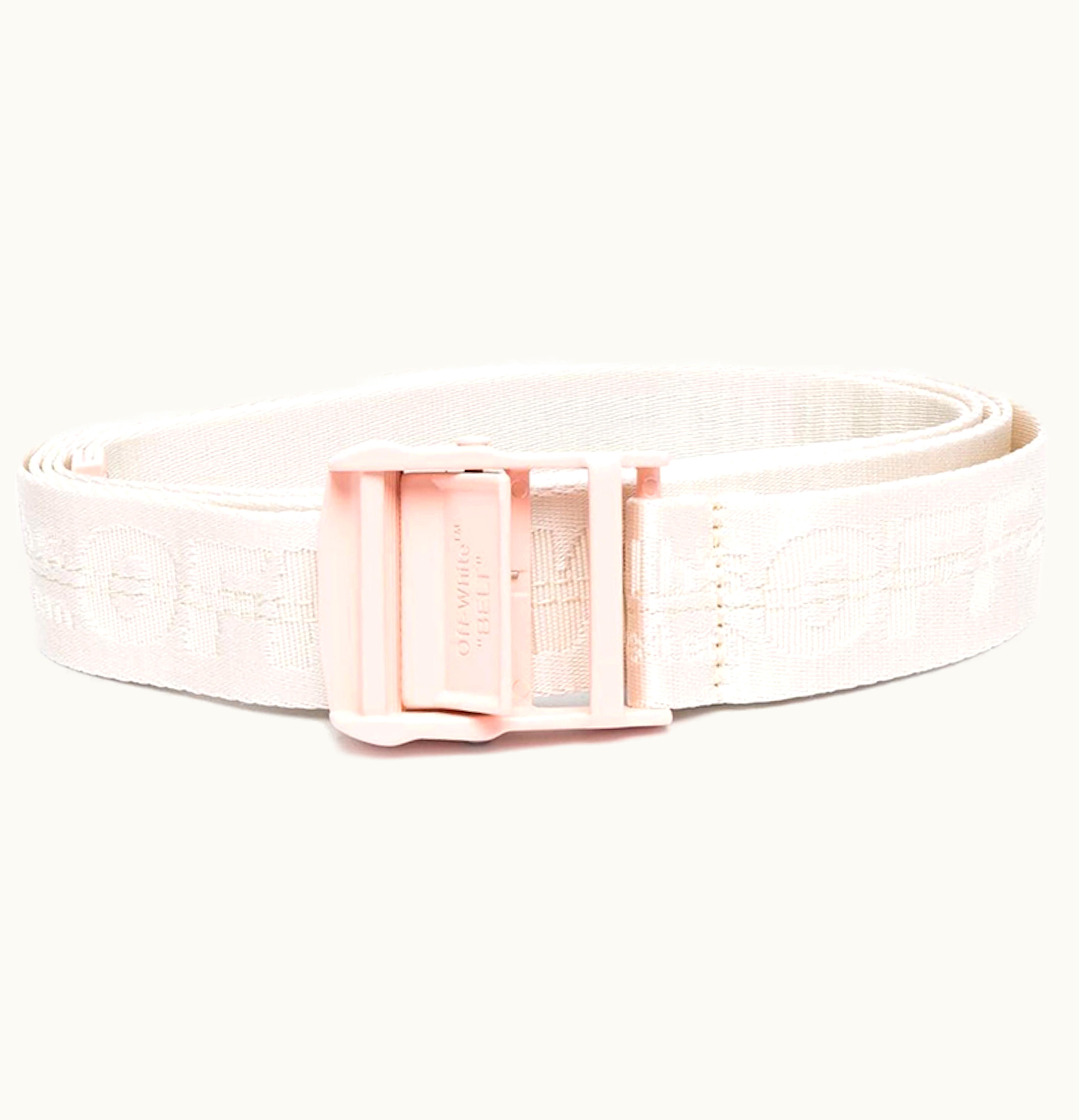 OFF-WHITE OFF WHITE Womens 20 Industrial Logo Belt White Pink