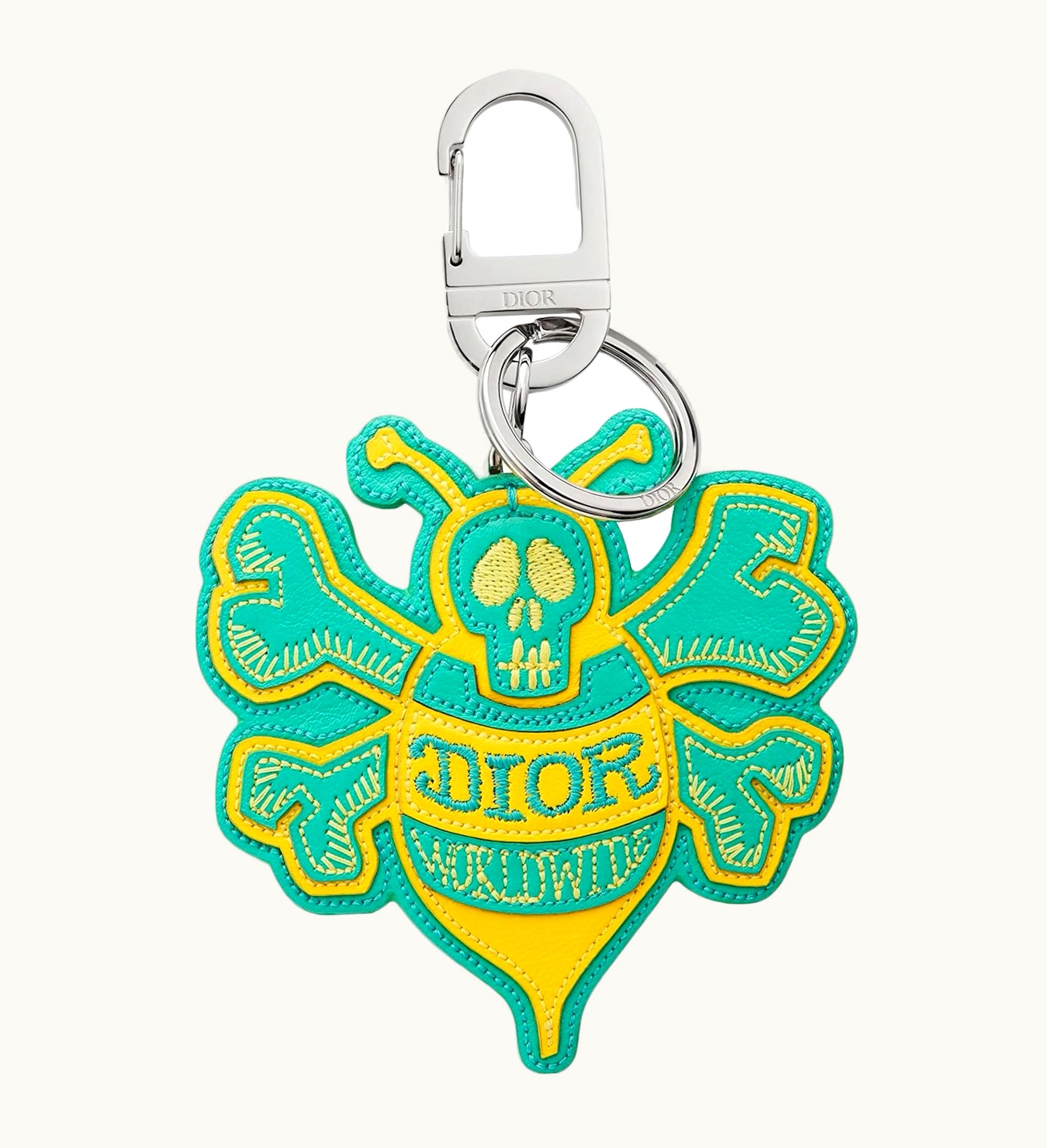Dior And Shawn Bee Key Ring Green Yellow