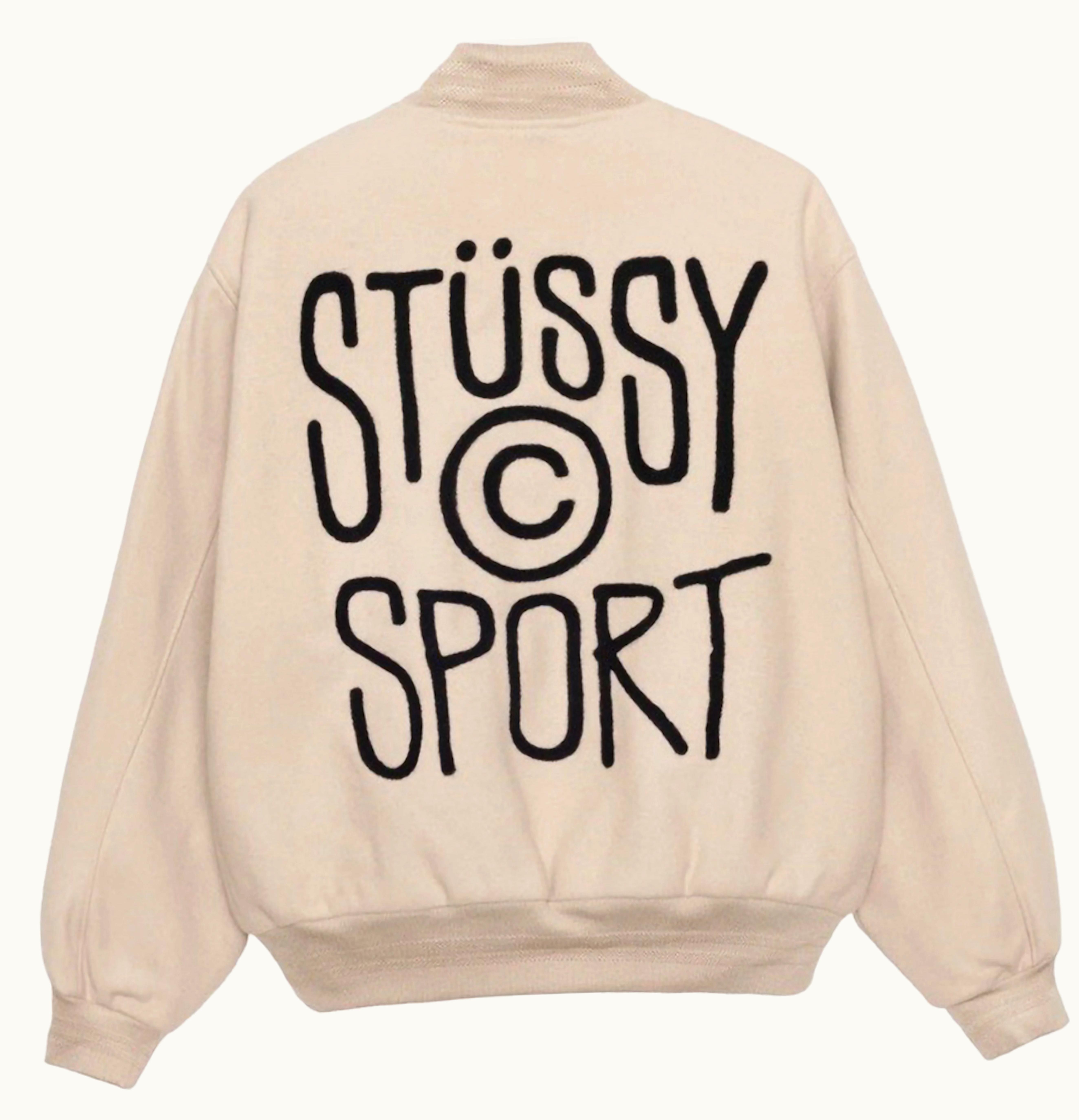 Stussy Stussy Sport Melton Varsity Jacket Oatmeal