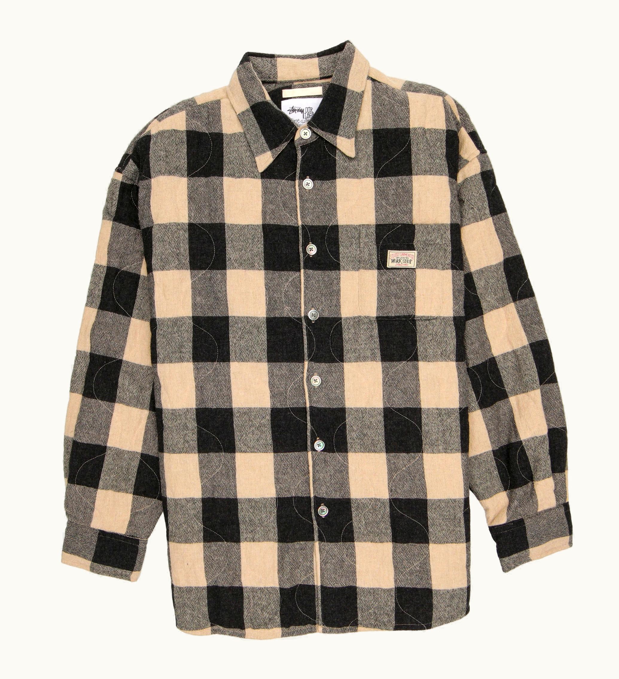 Stussy Stussy X Our Legacy Work Shop Borrowed Jacket Grey Beige Check