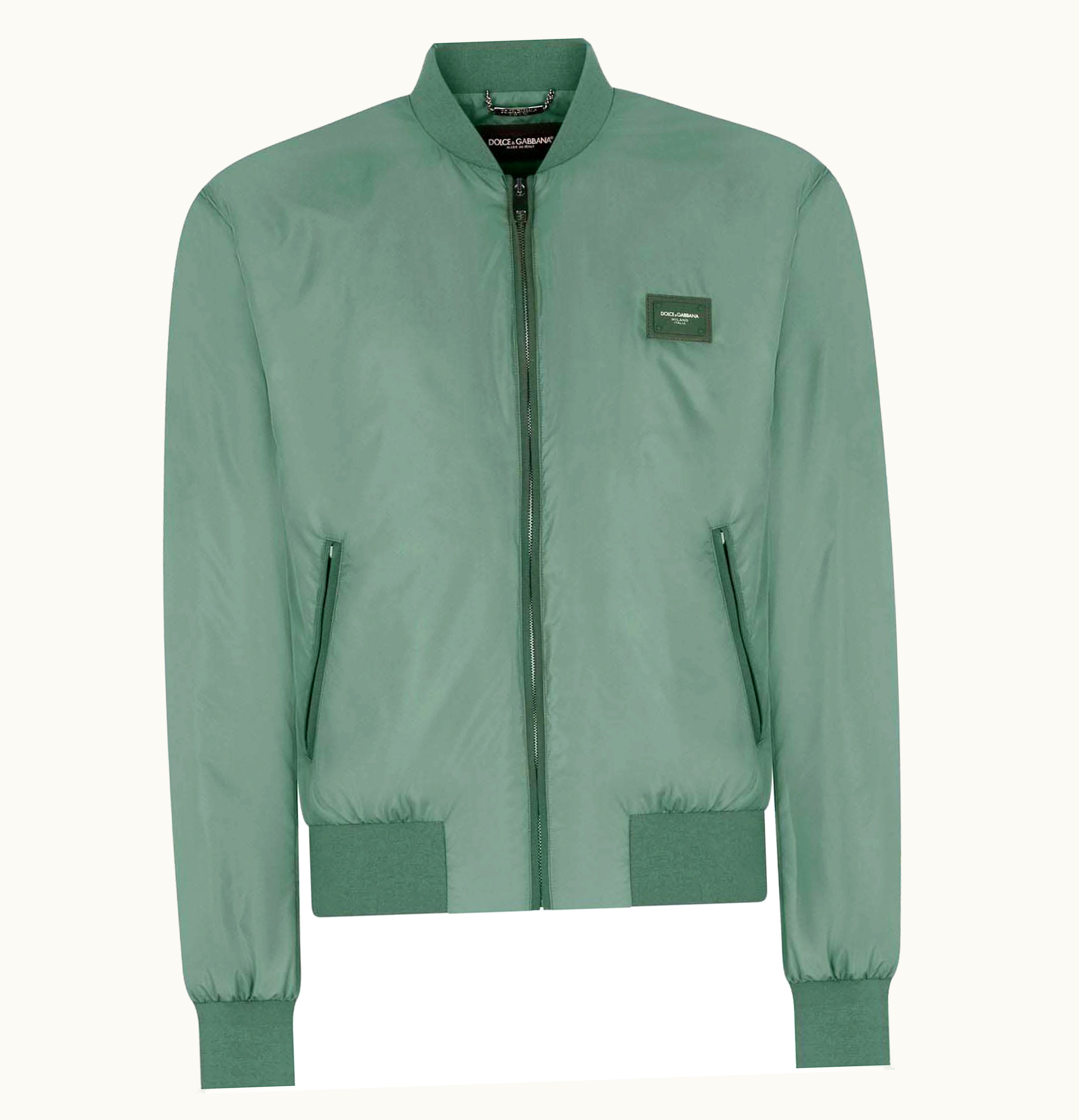Dolce & Gabbana Dolce Gabbana Logo Patch Bomber Jacket Green