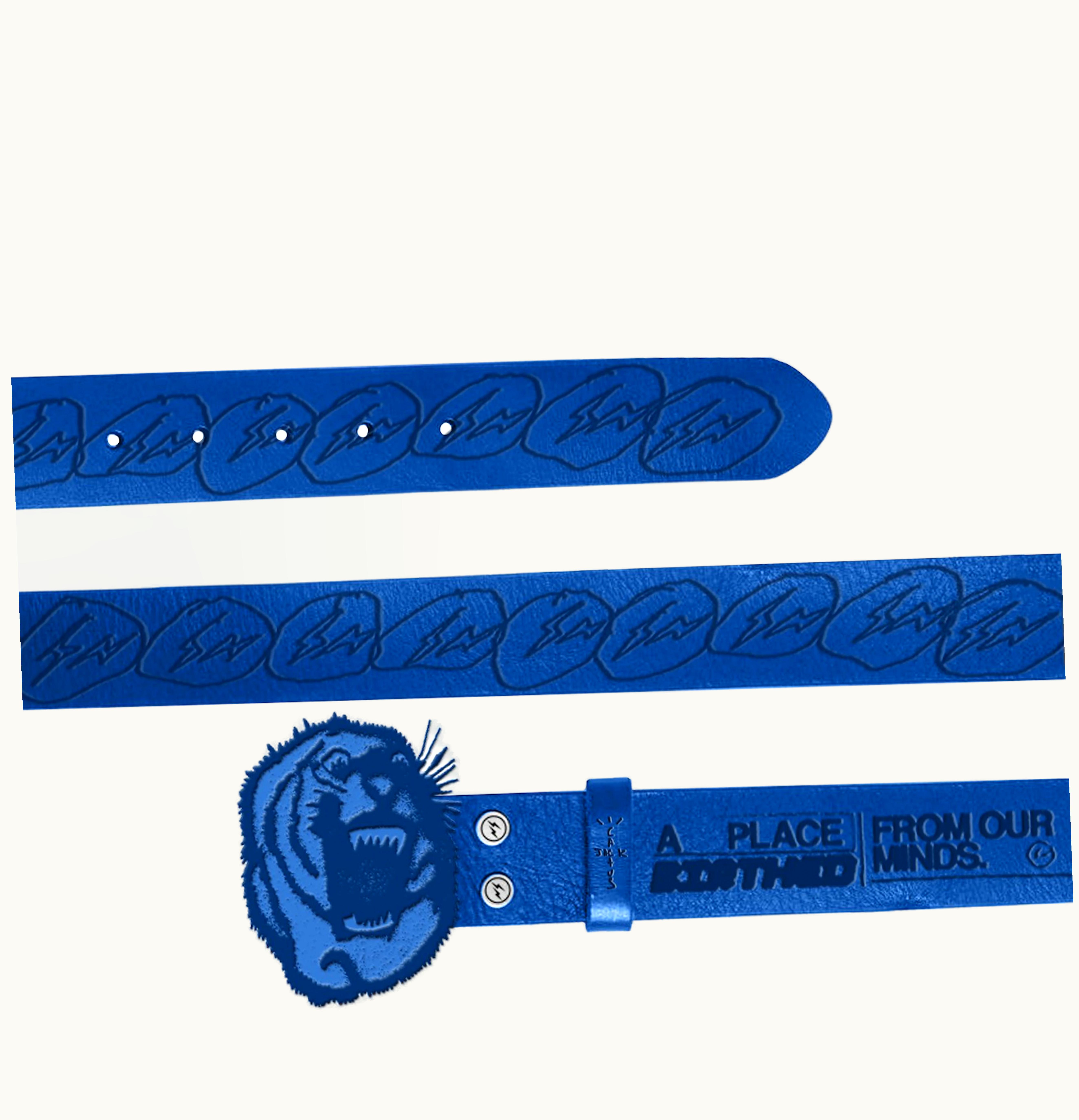 Travis Scott Travis Scott Cactus Jack For Fragment Logo Belt Blue