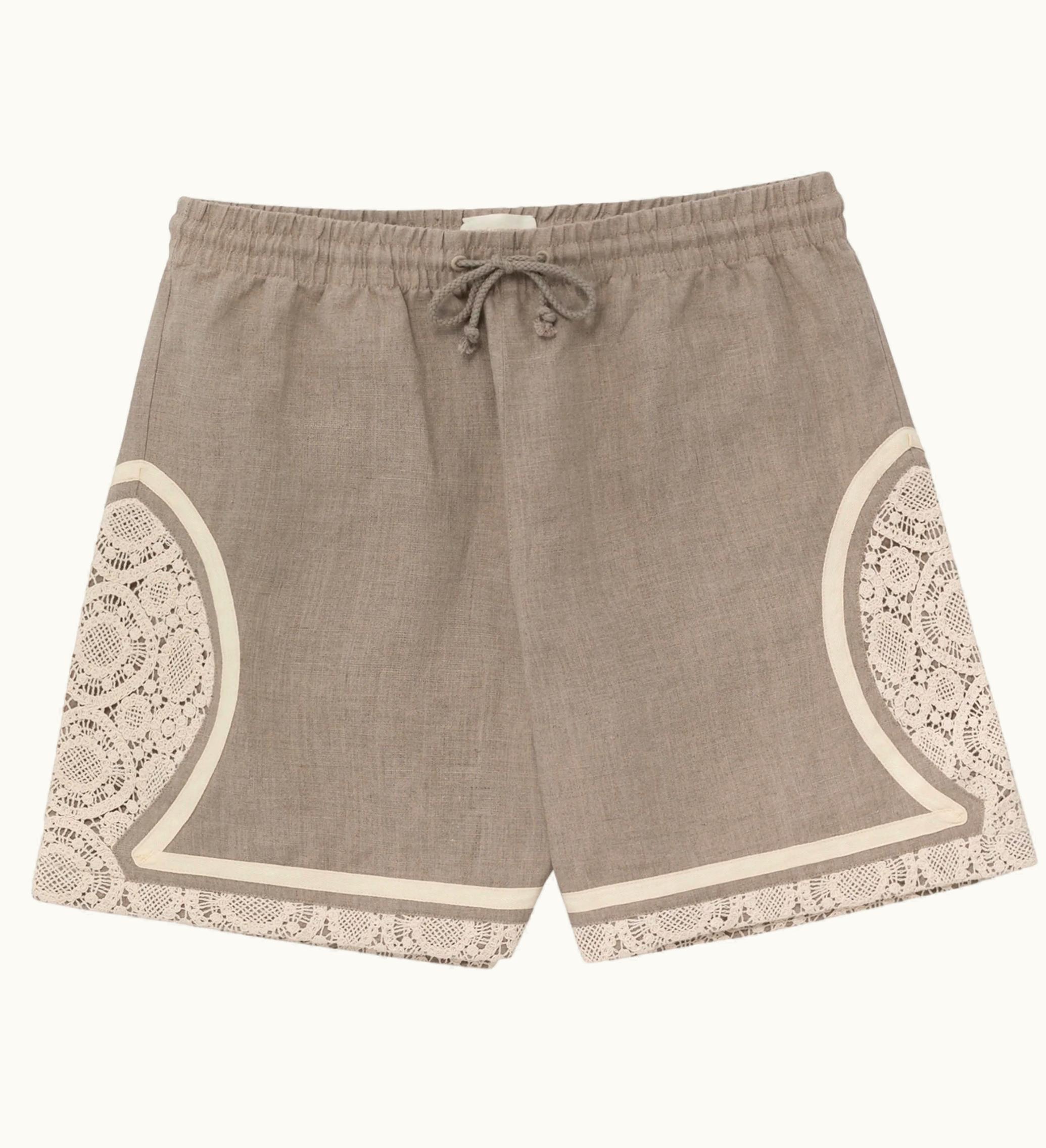 Aime Leon Dore Aime Leon Dore Lace Linen Basketball Short Grey