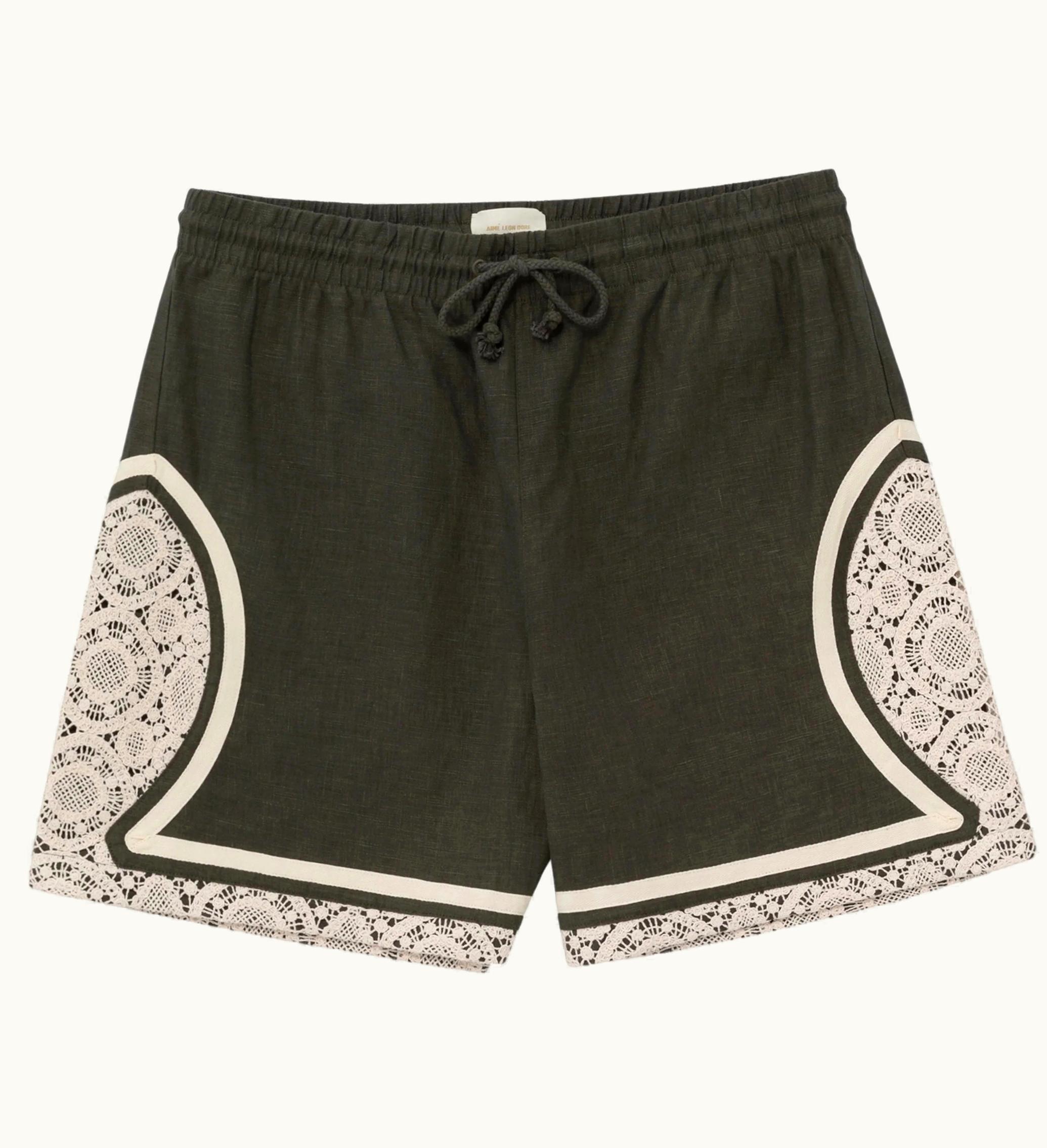 Aime Leon Dore Aime Leon Dore Lace Linen Basketball Short Green