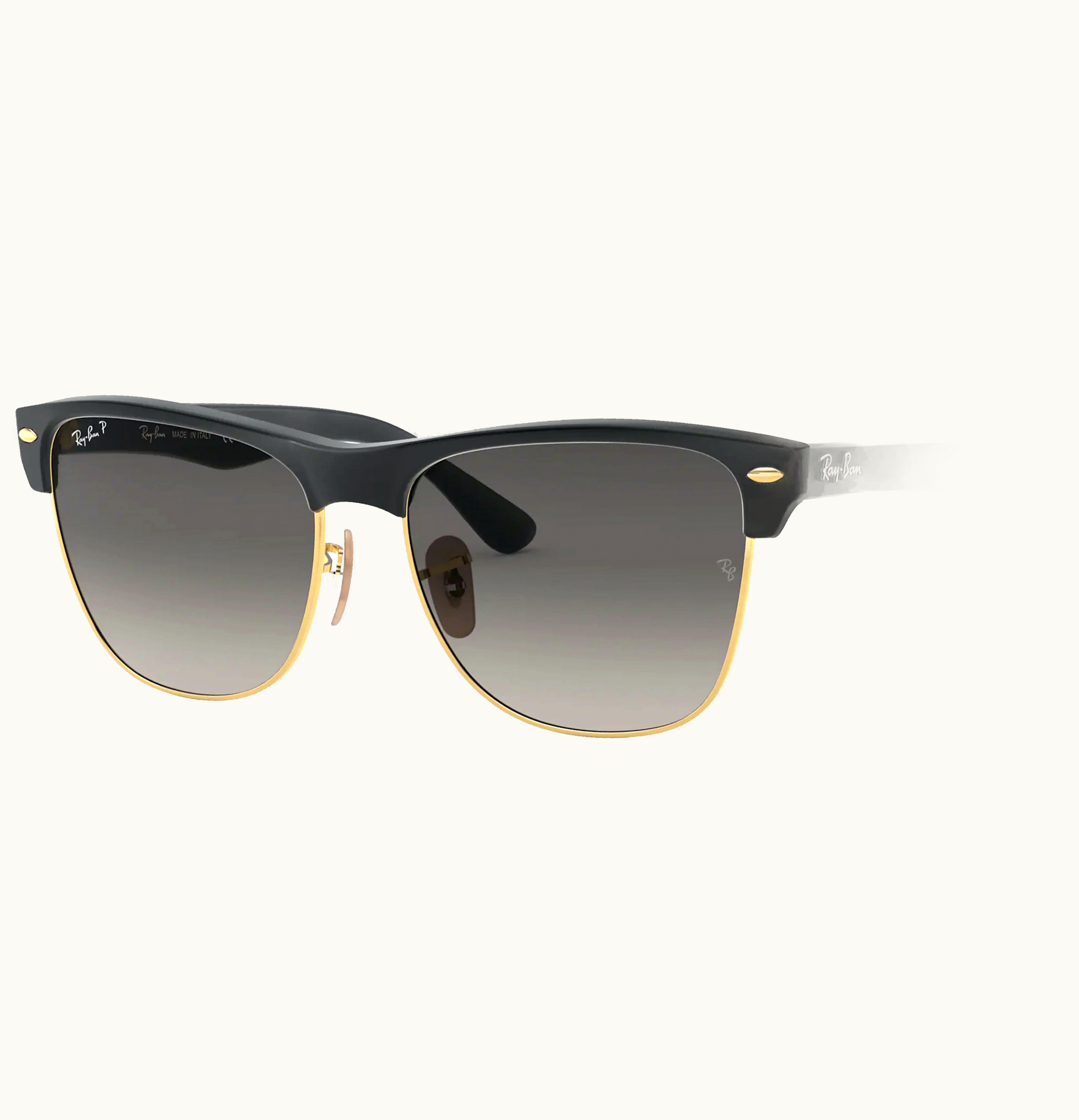 Ray-Ban Ray Ban Clubmaster Oversized Sunglasses Gloss Black Grey Gradient