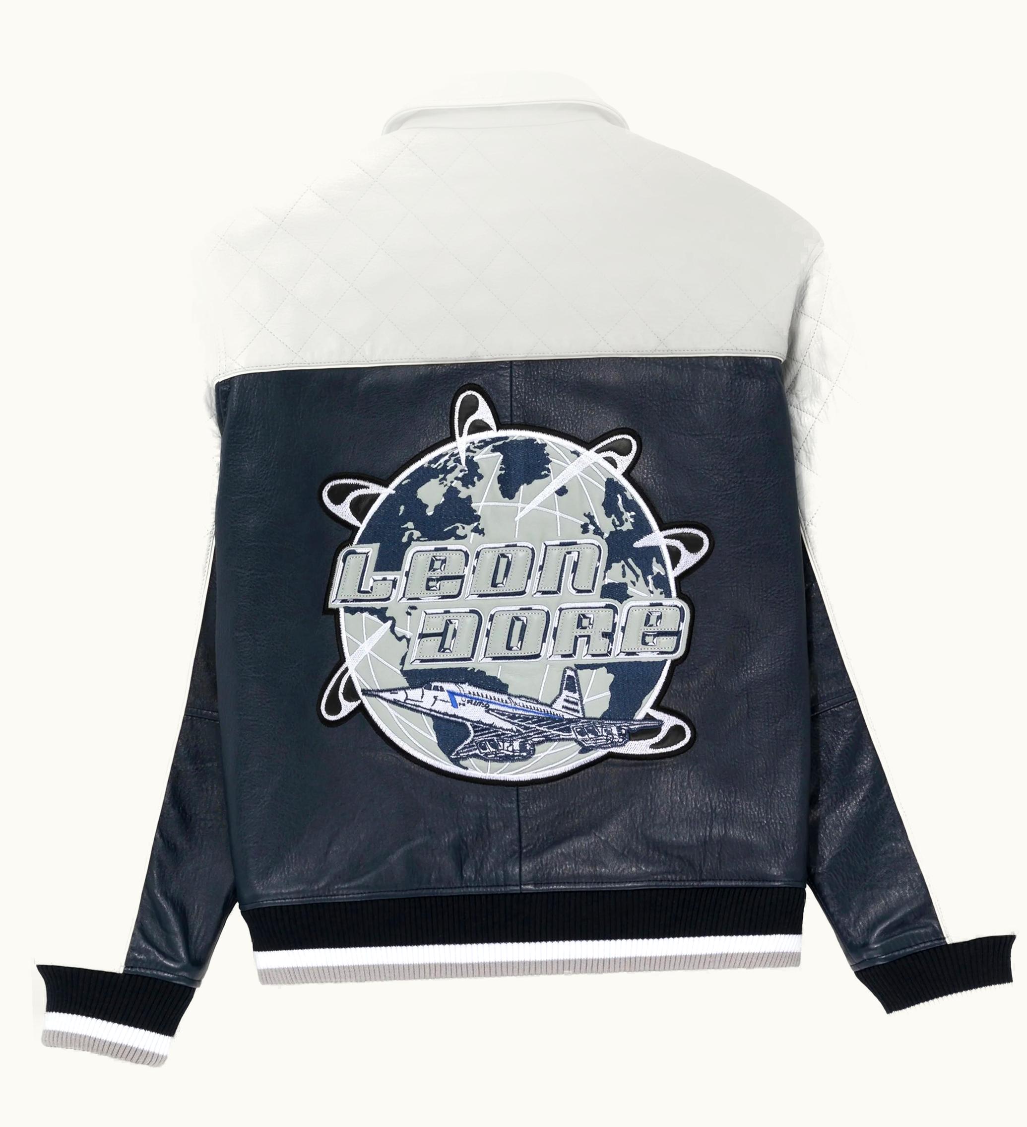 Aime Leon Dore Aime Leon Dore Leather Aime Concord Jacket Navy