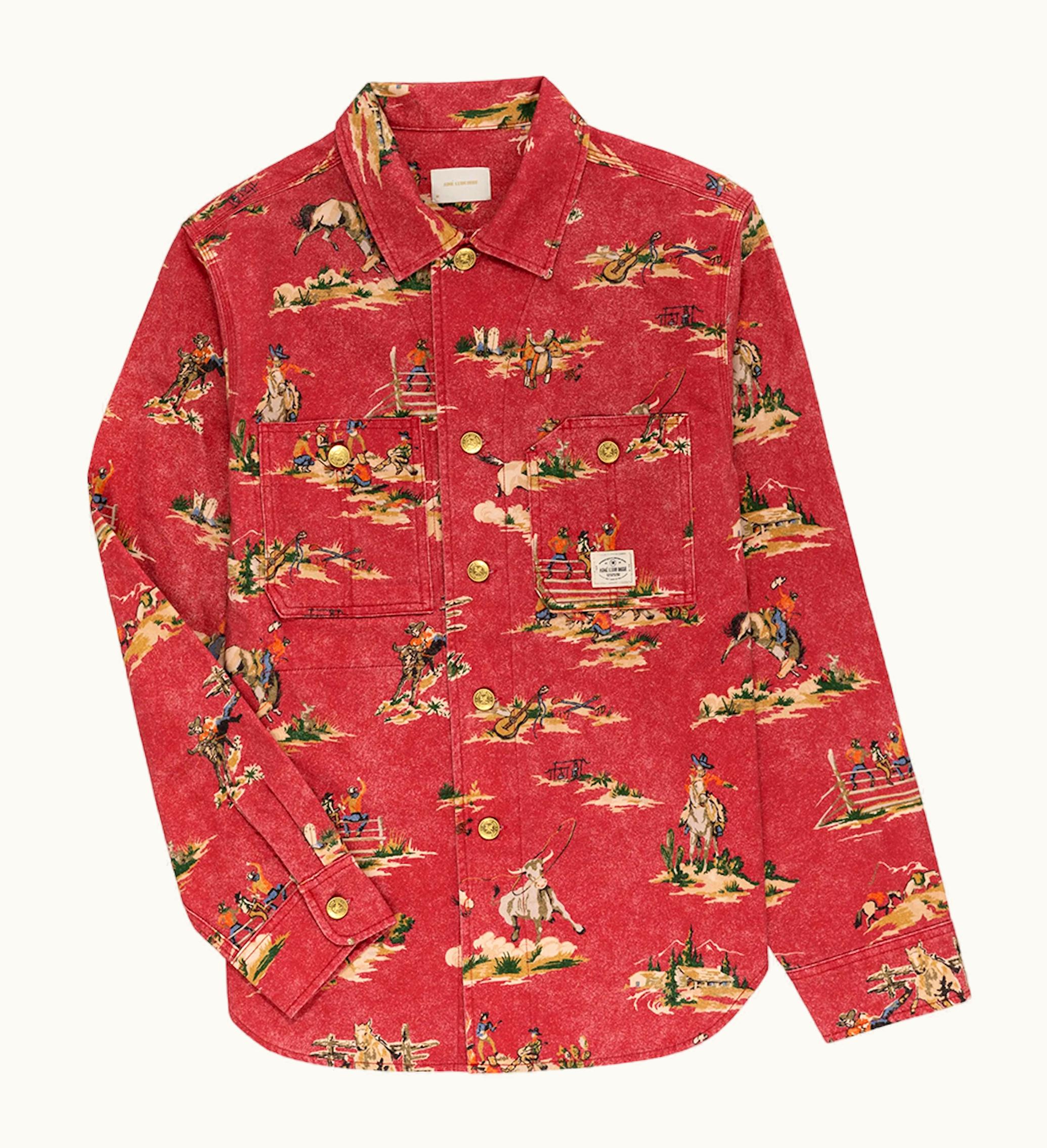 Aime Leon Dore Aime Leon Dore Printed Twill Work Shirt Red