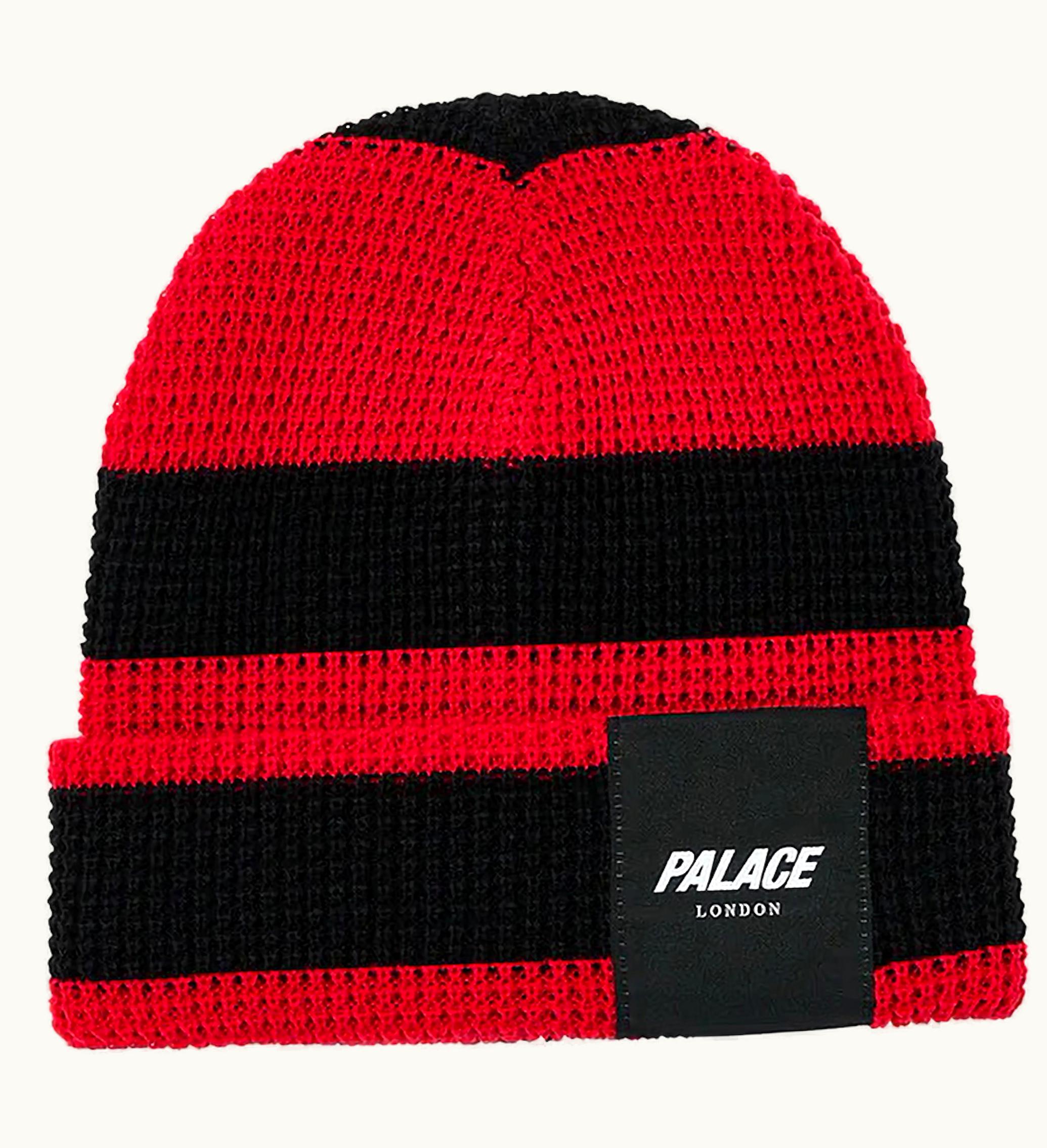 Palace Palace London Waffle Beanie Red Black