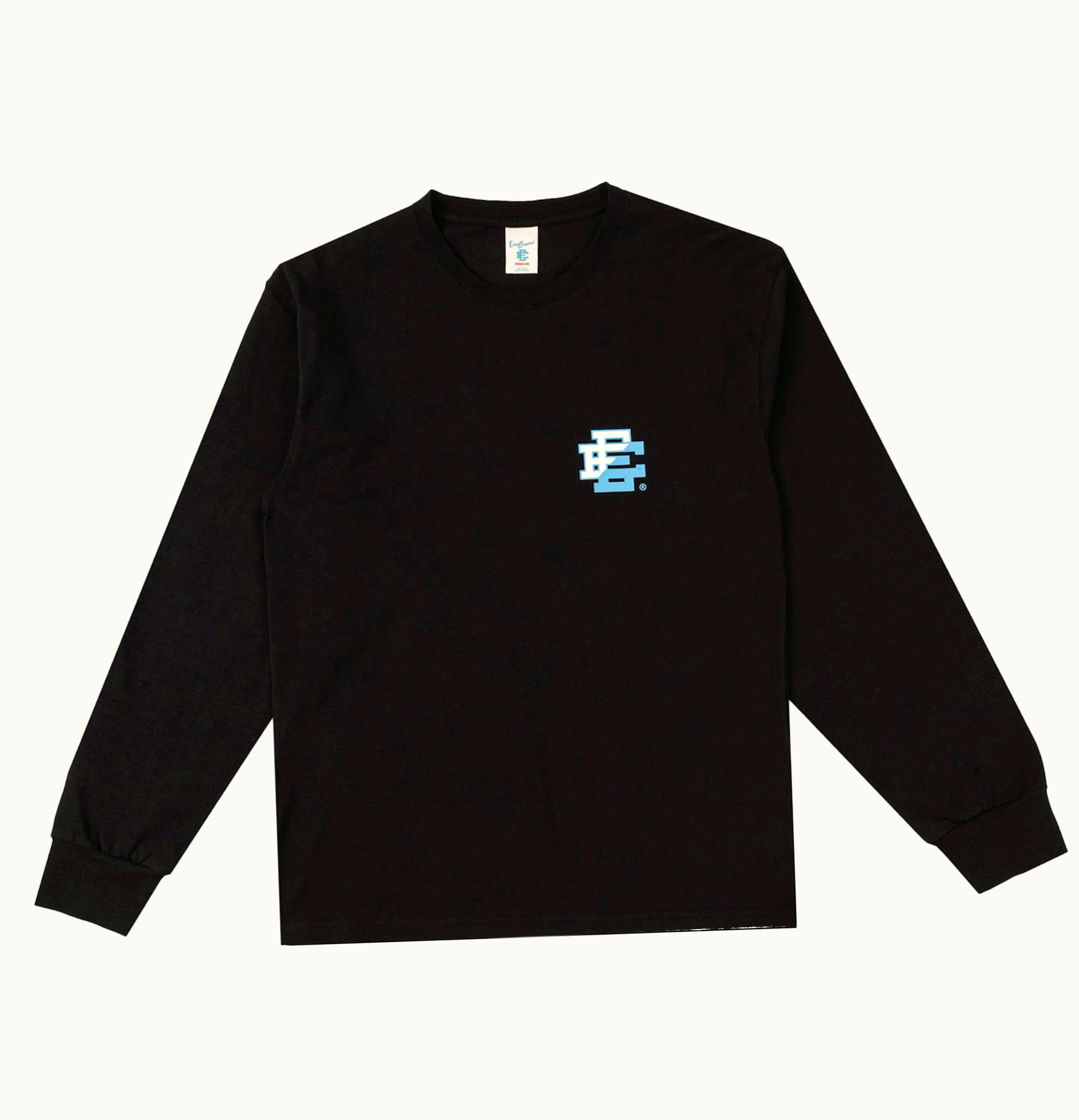 Eric Emanuel Eric Emanuel EE Long Sleeve T Shirt Black White Baby Blue Split