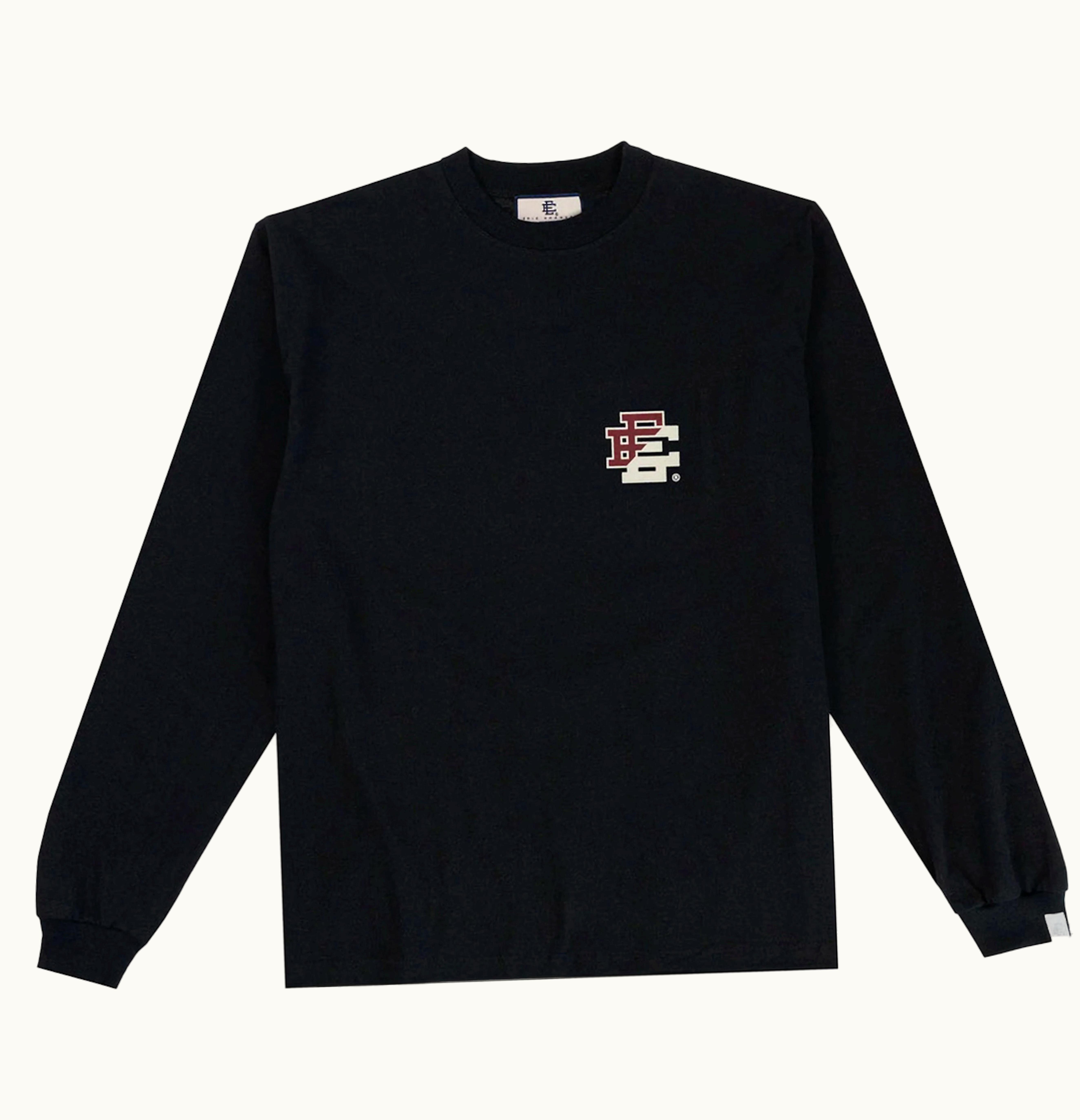 Eric Emanuel Eric Emanuel EE Long Sleeve T Shirt Black Maroon Ivory