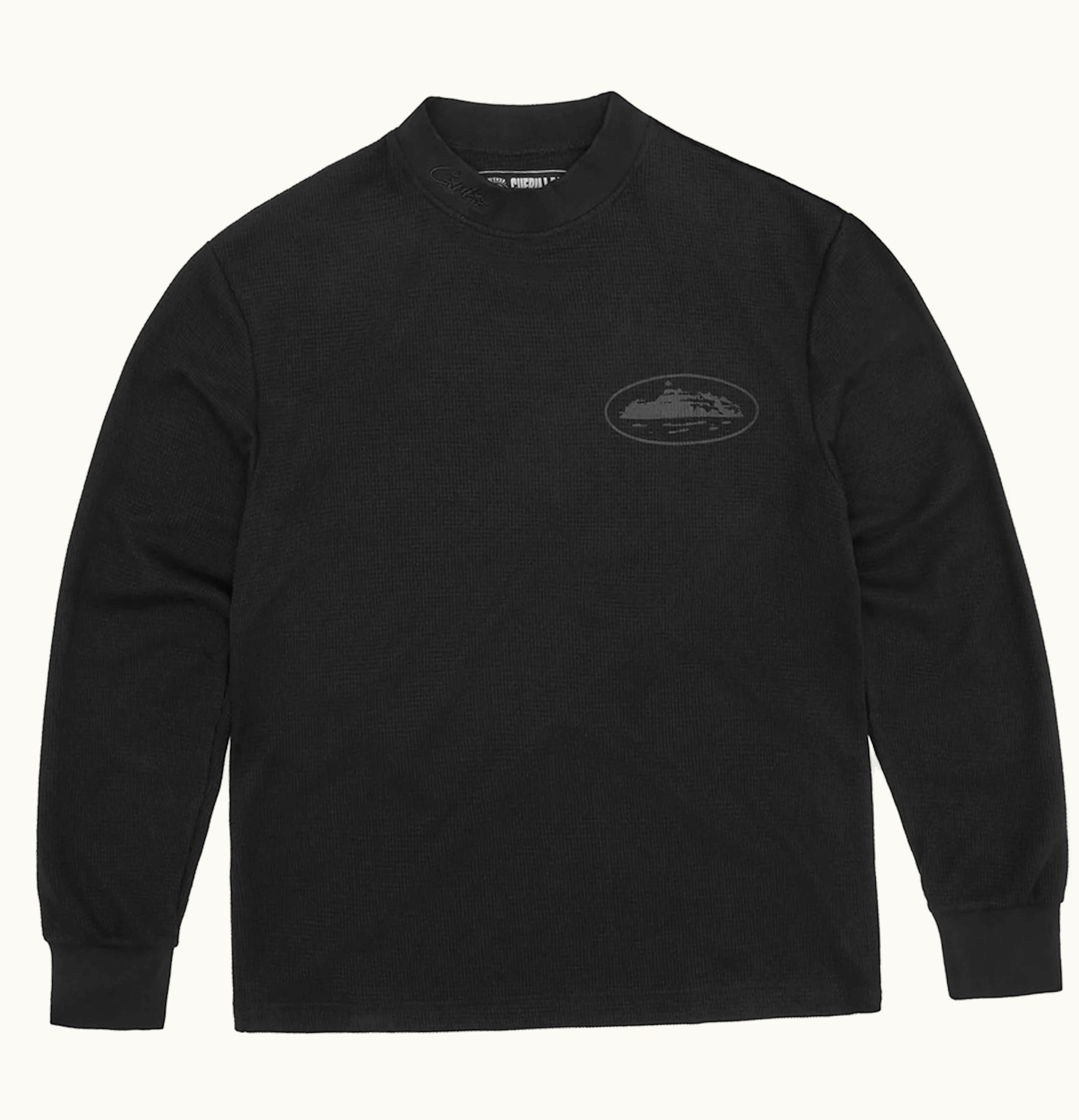 Corteiz Corteiz Alcatraz Waffle Longsleeve Triple Black