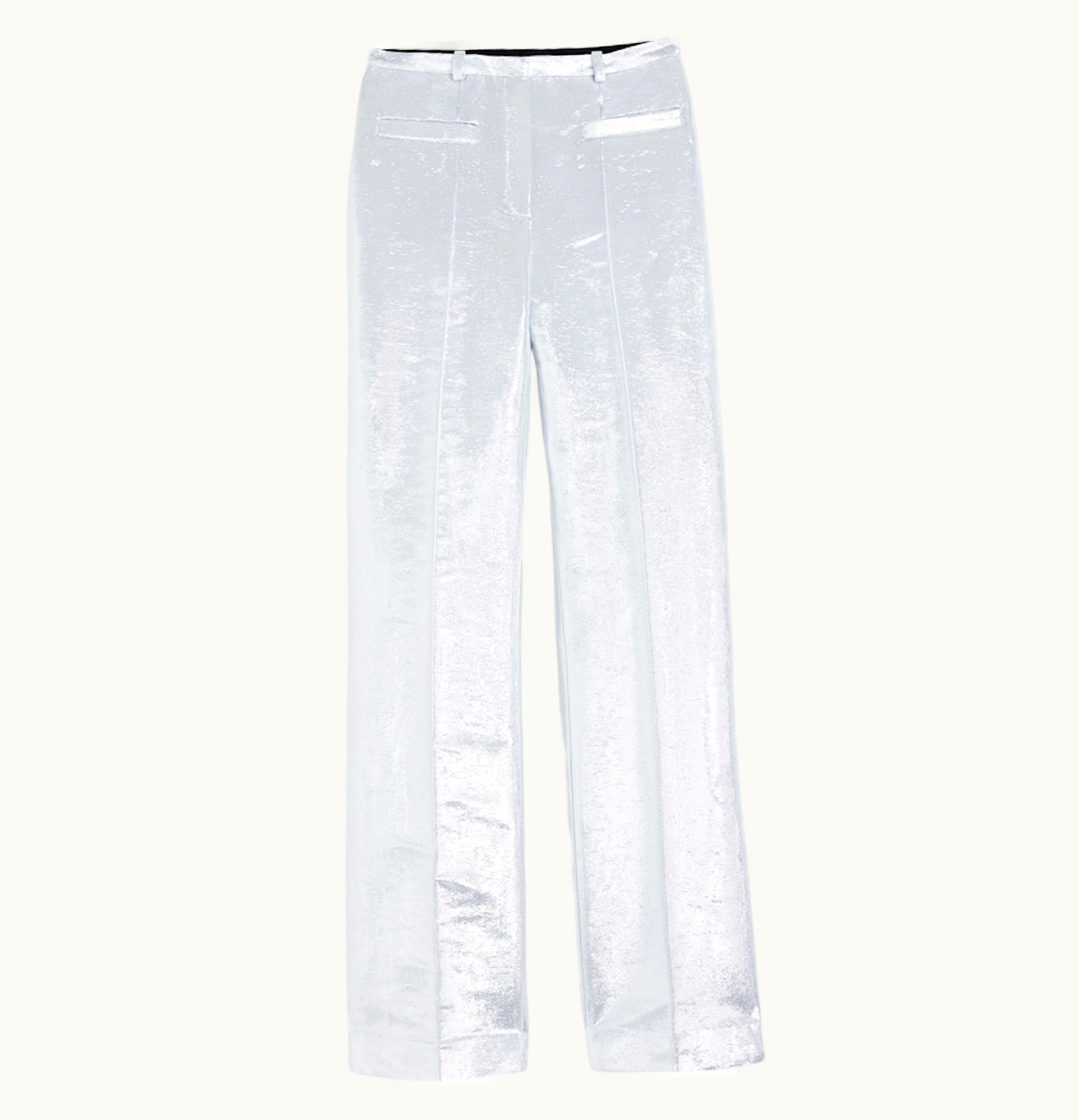 Rabanne Rabanne HM Shimmery Metallic Dress Pants Silver