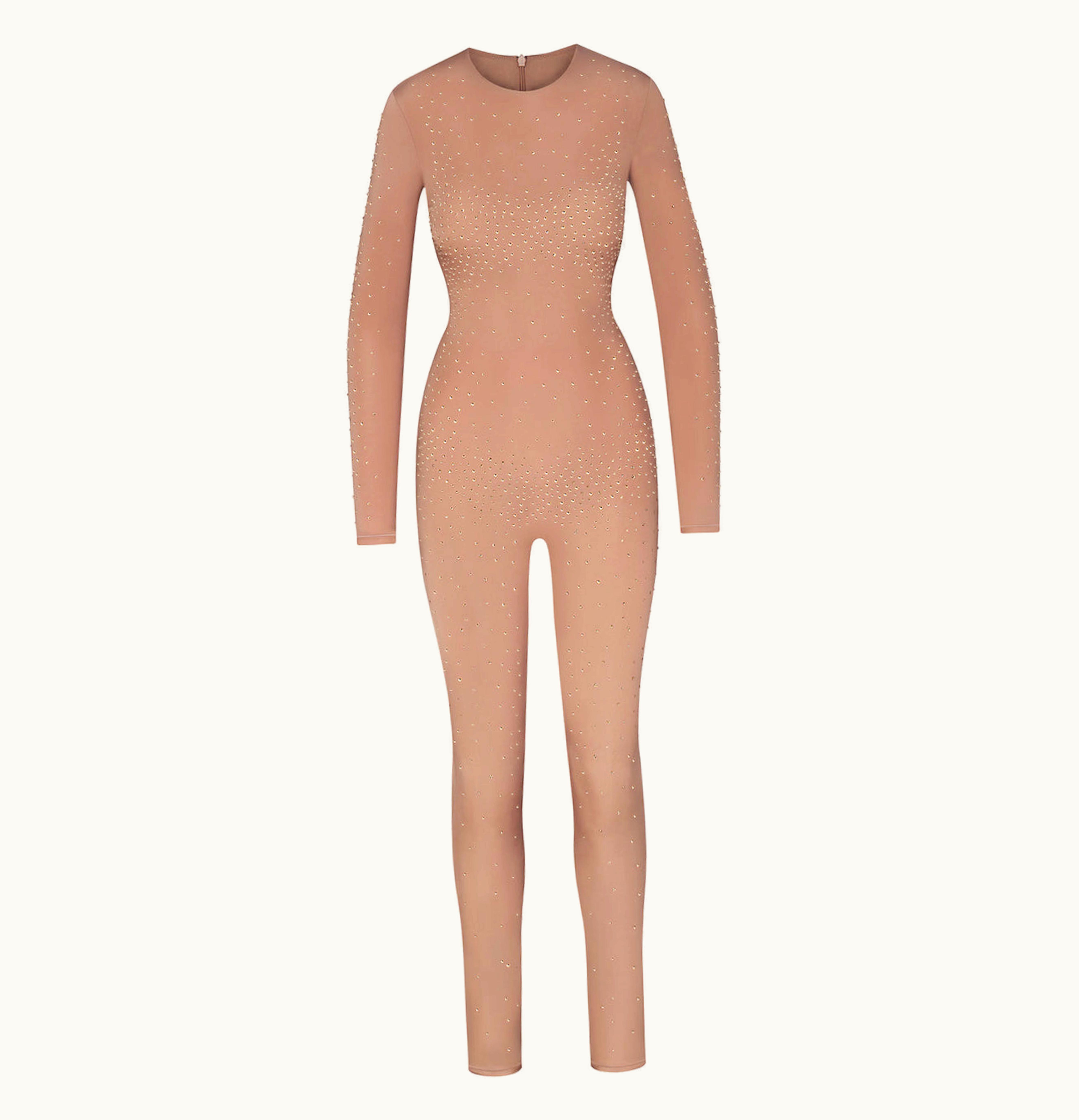 SKIMSX Swarovski Jelly Sheer Long Sleeve Catsuit Sienna