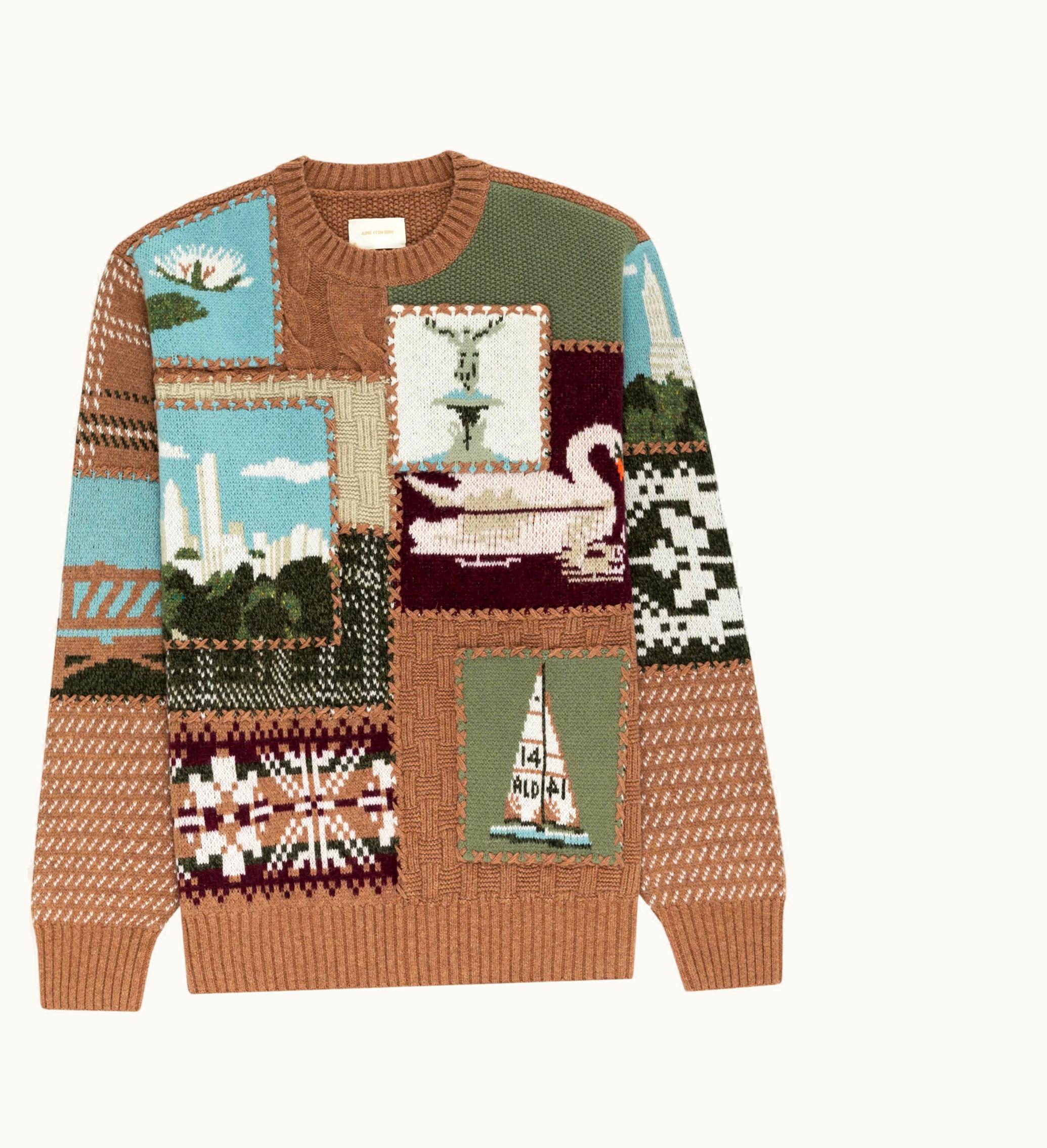 Aime Leon Dore Aime Leon Dore Ues Patchwork Crewneck Sweater Multicolor