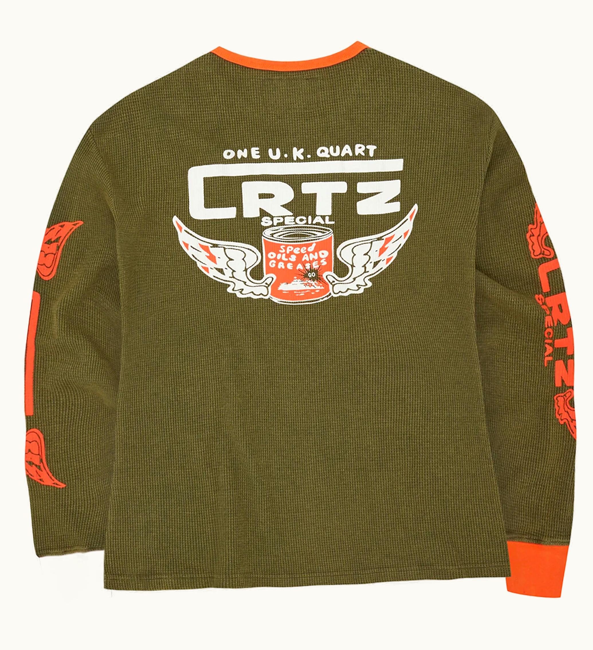 Corteiz Gasolina Waffle Longsleeve Tonal Khaki Burnt Orange