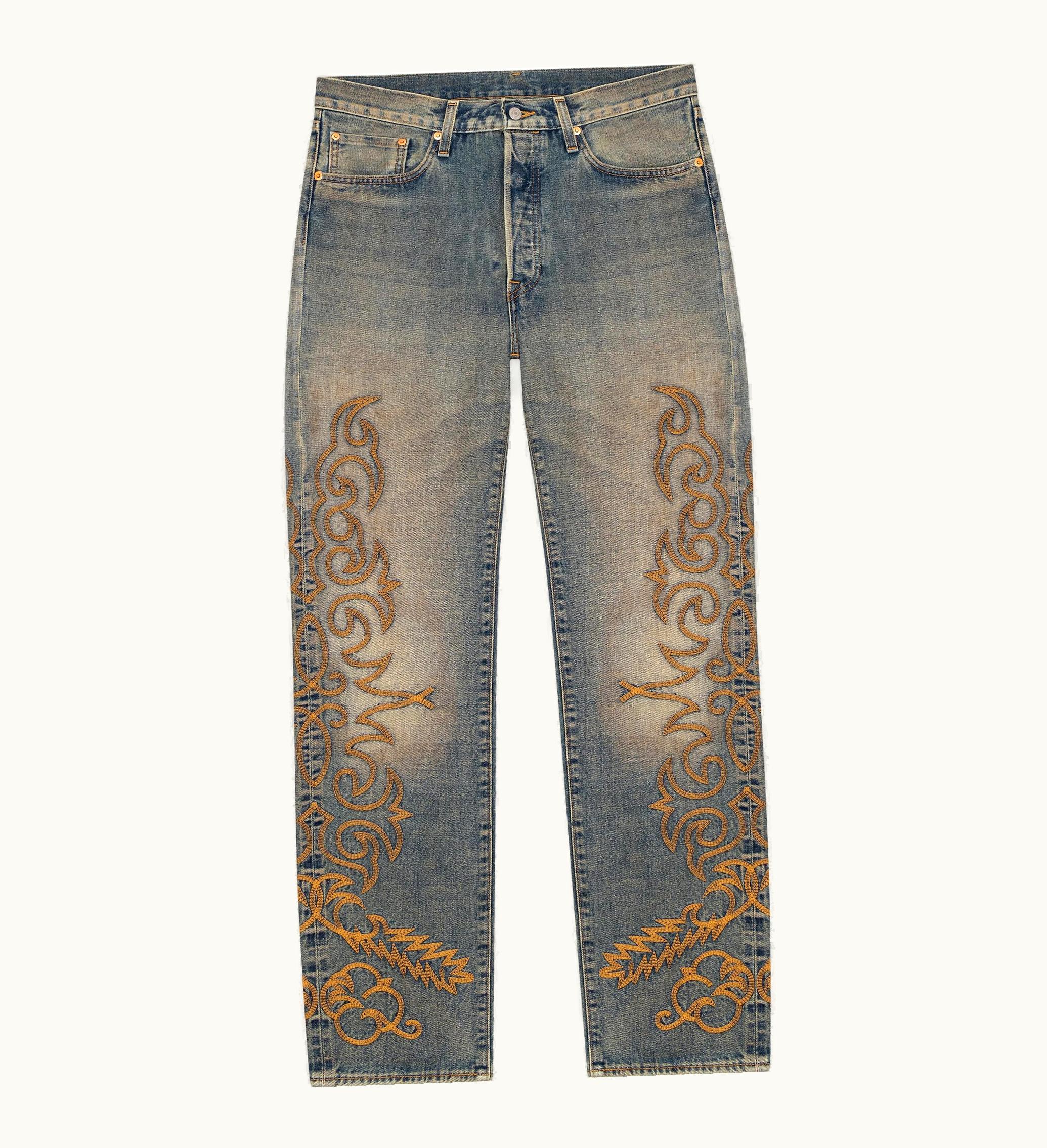 Denim Tears Denim Tears Western Cotton Stitch 501 Jeans Selvedge Denim