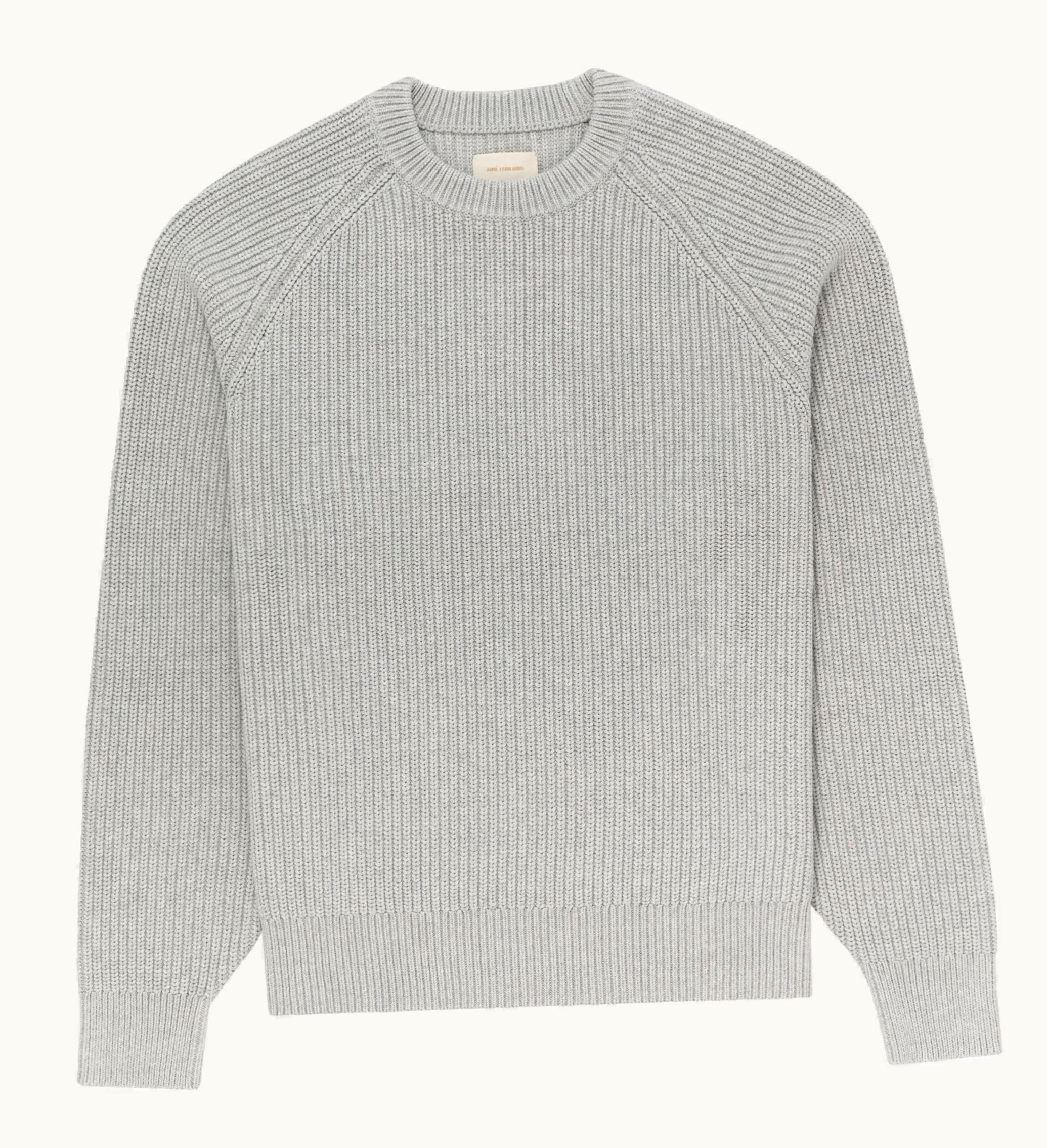 Aime Leon Dore Shaker Stitch Crewneck Sweater Grey