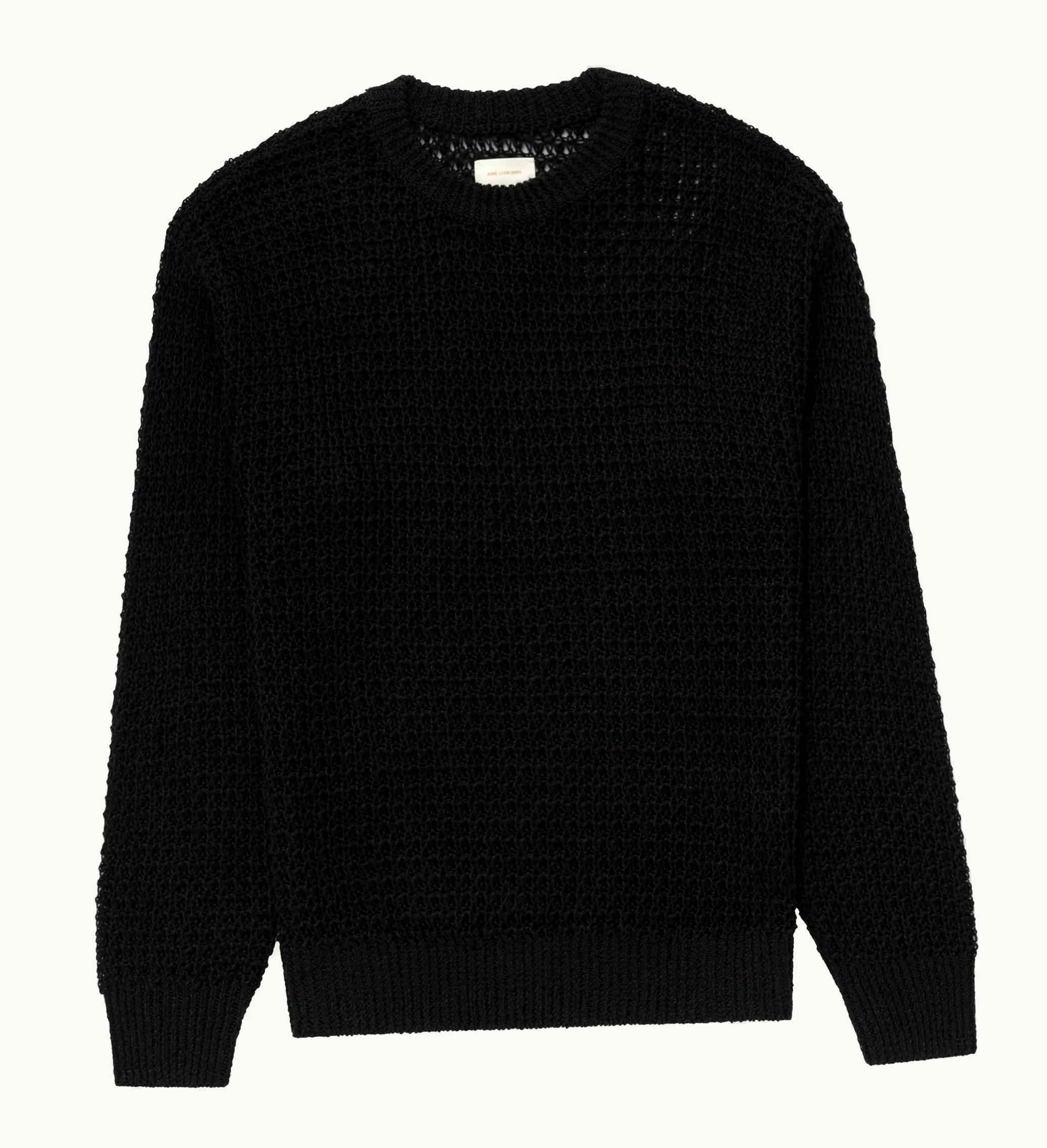 Aime Leon Dore Aime Leon Dore Loose Knit Waffle Crewneck Sweater Black