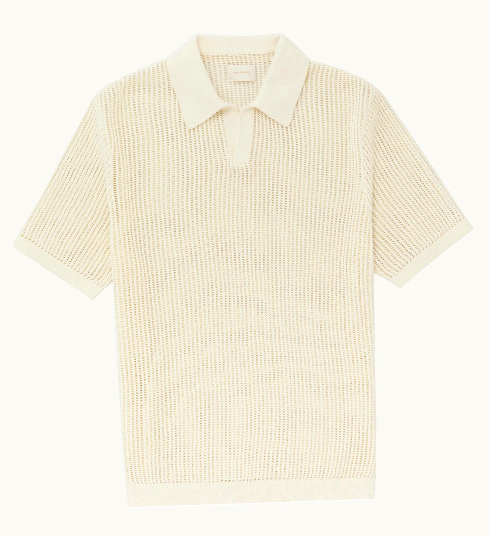 Aime Leon Dore Aime Leon Dore Mesh Knit Polo SS23 White
