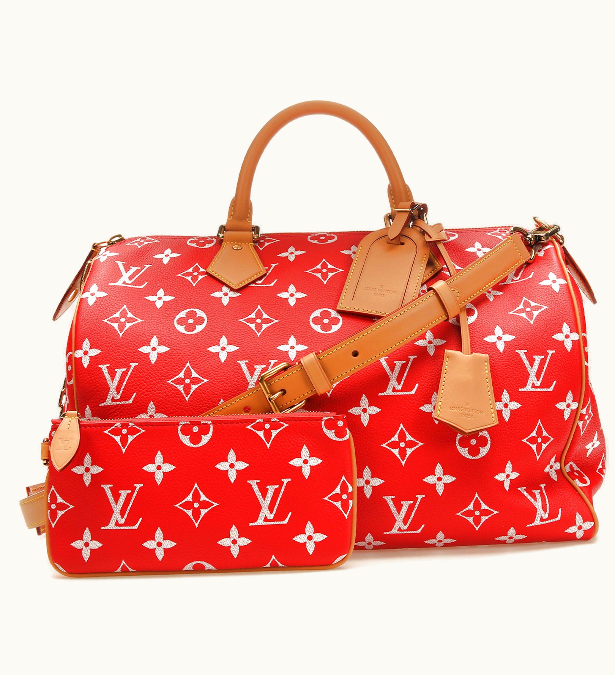 Louis Vuitton Louis Vuitton Speedy 40 Bandouliere Monogram Leather Red